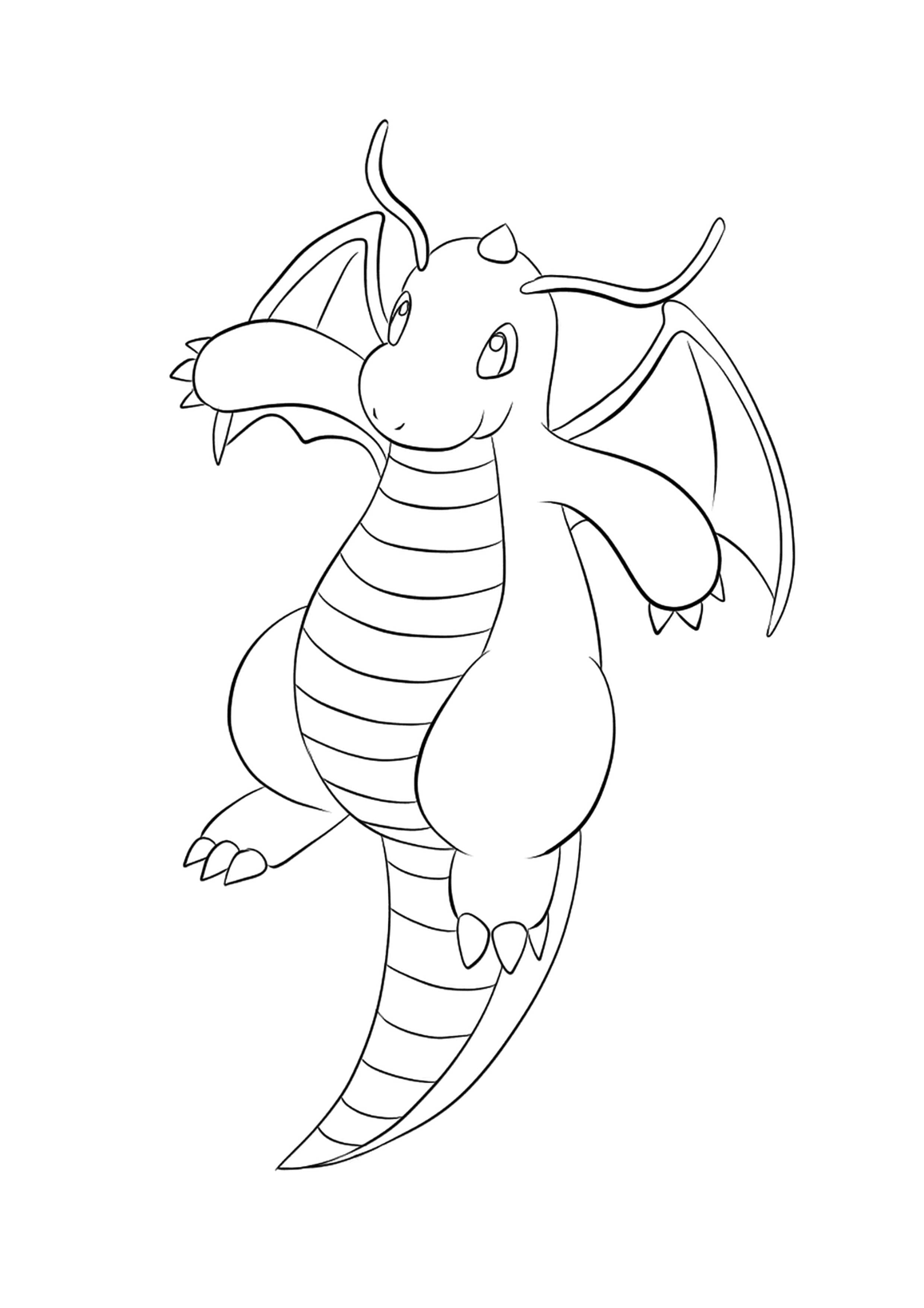 Página para colorear Dragonite (A4) para imprimir