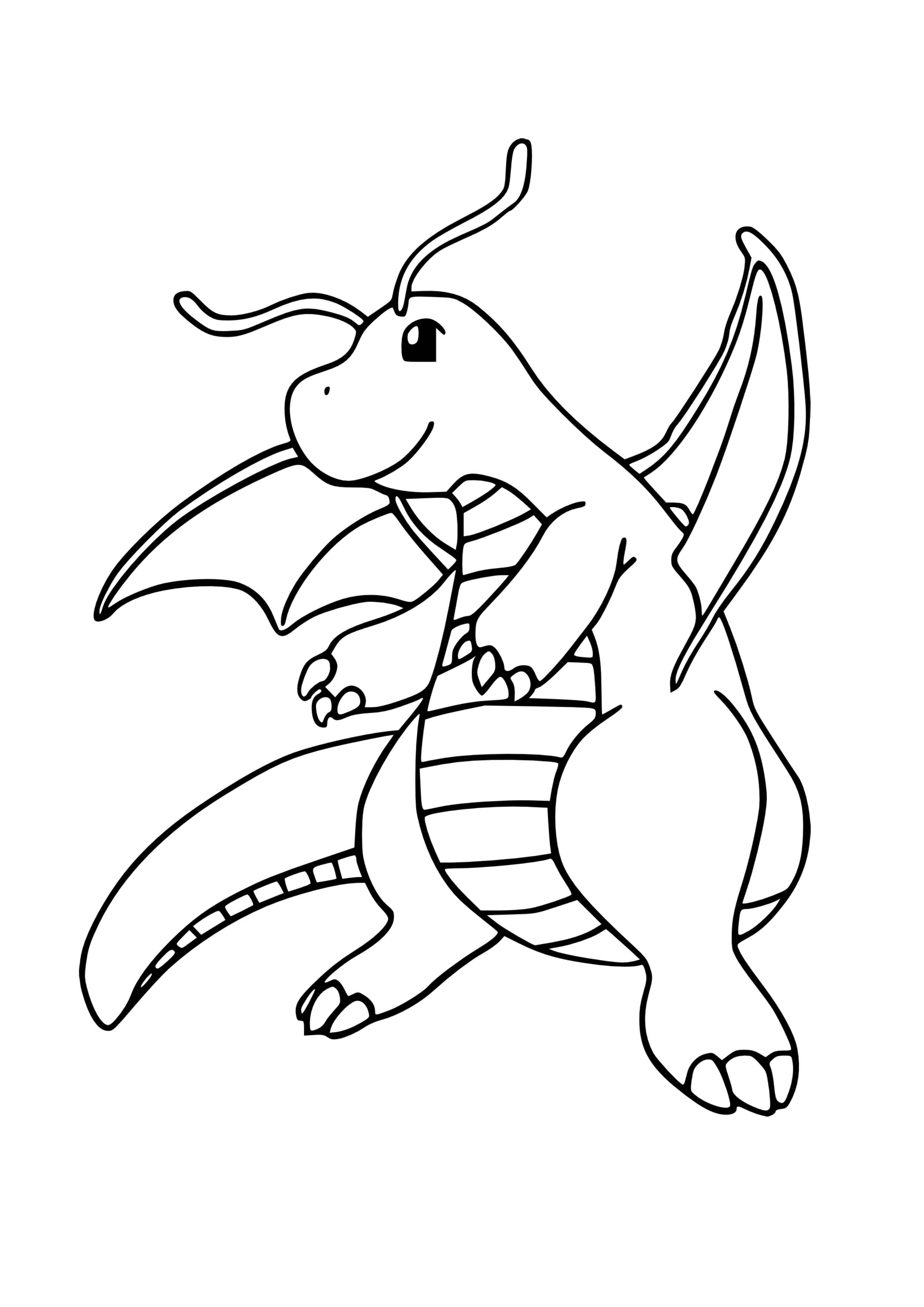 Página para colorear Dragonite (A4) para imprimir