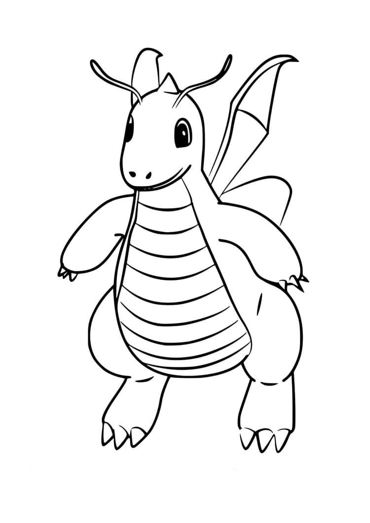 Página para colorear Dragonite (A4) para imprimir