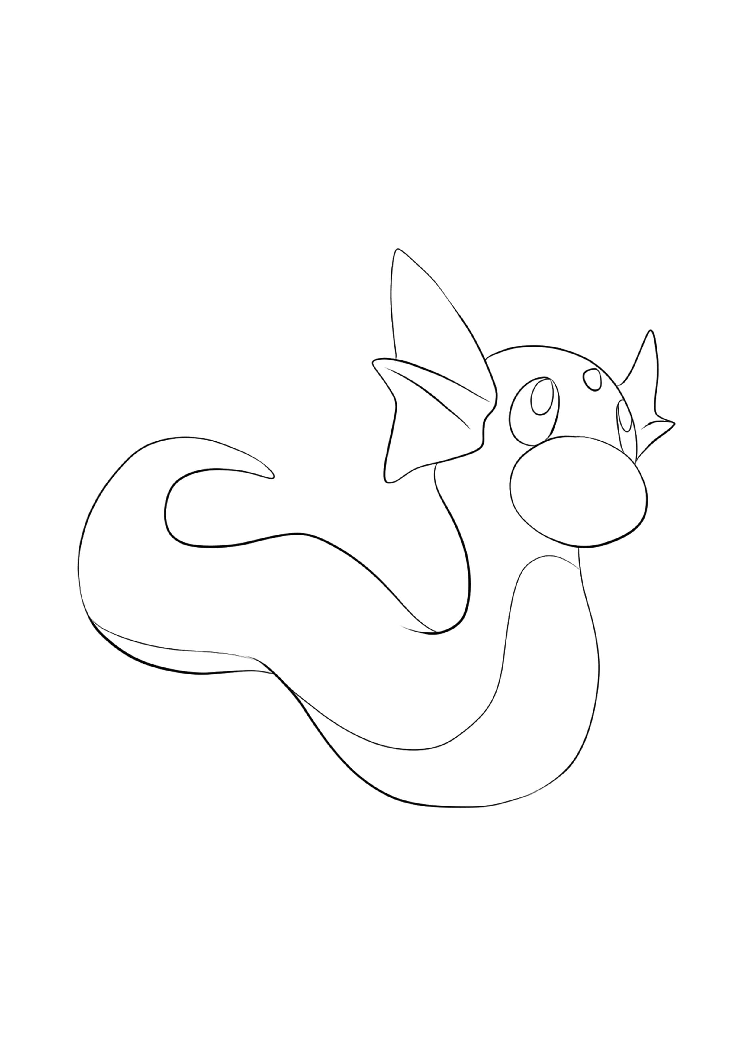 Página para colorear Dratini (A4) para imprimir
