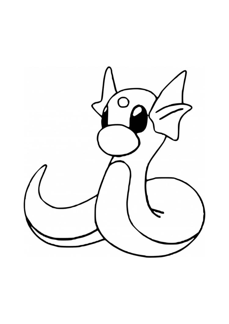 Página para colorear Dratini (A4) para imprimir