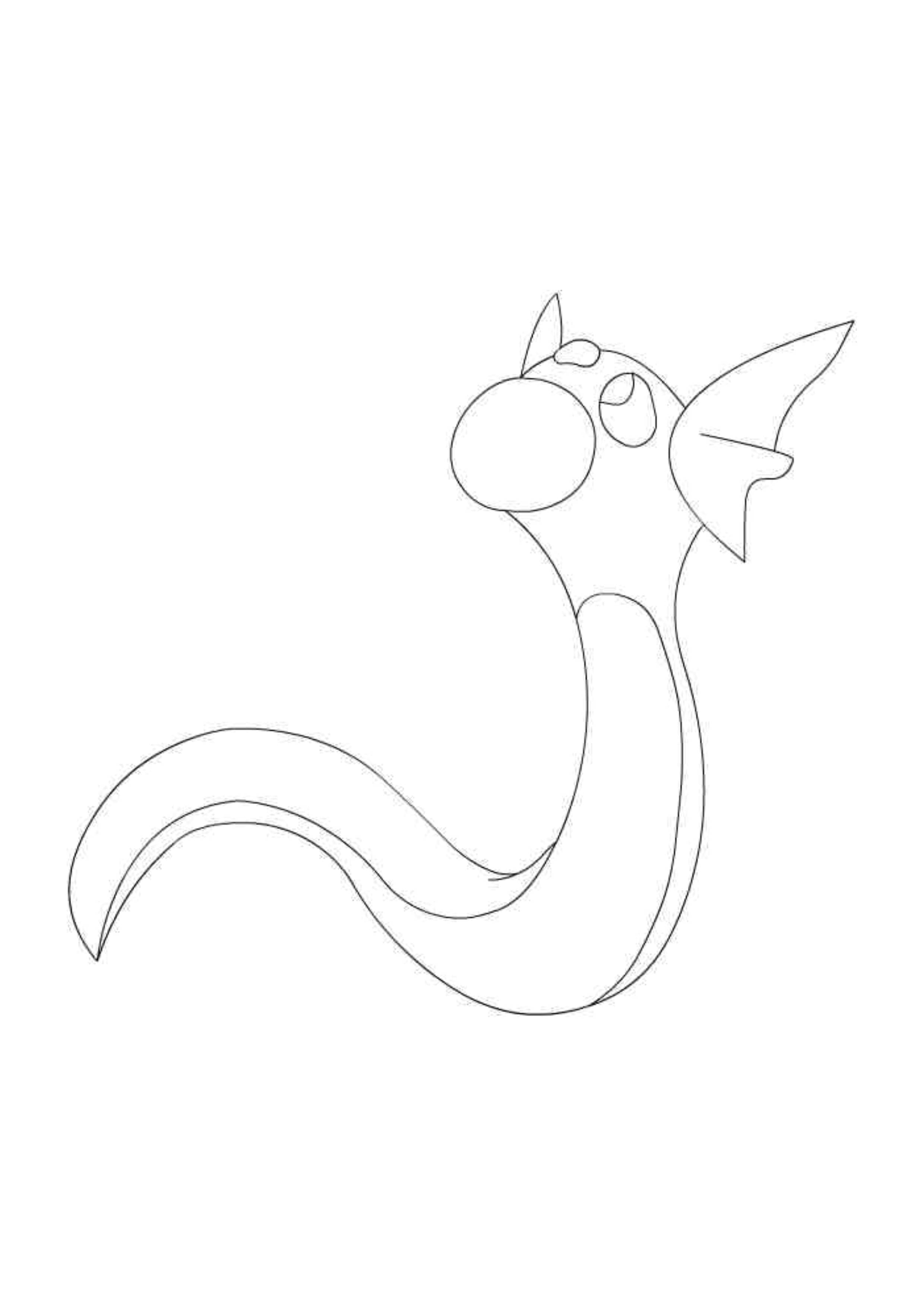 Página para colorear Dratini (A4) para imprimir