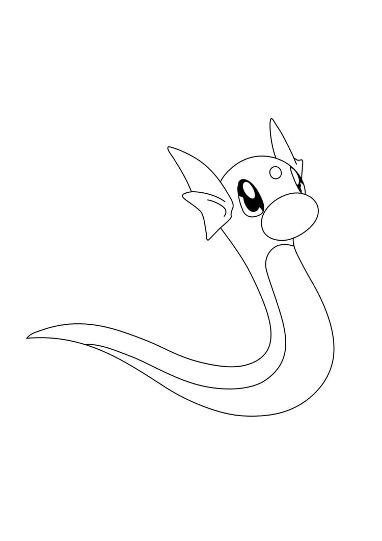 Página para colorear Dratini (A4) para imprimir