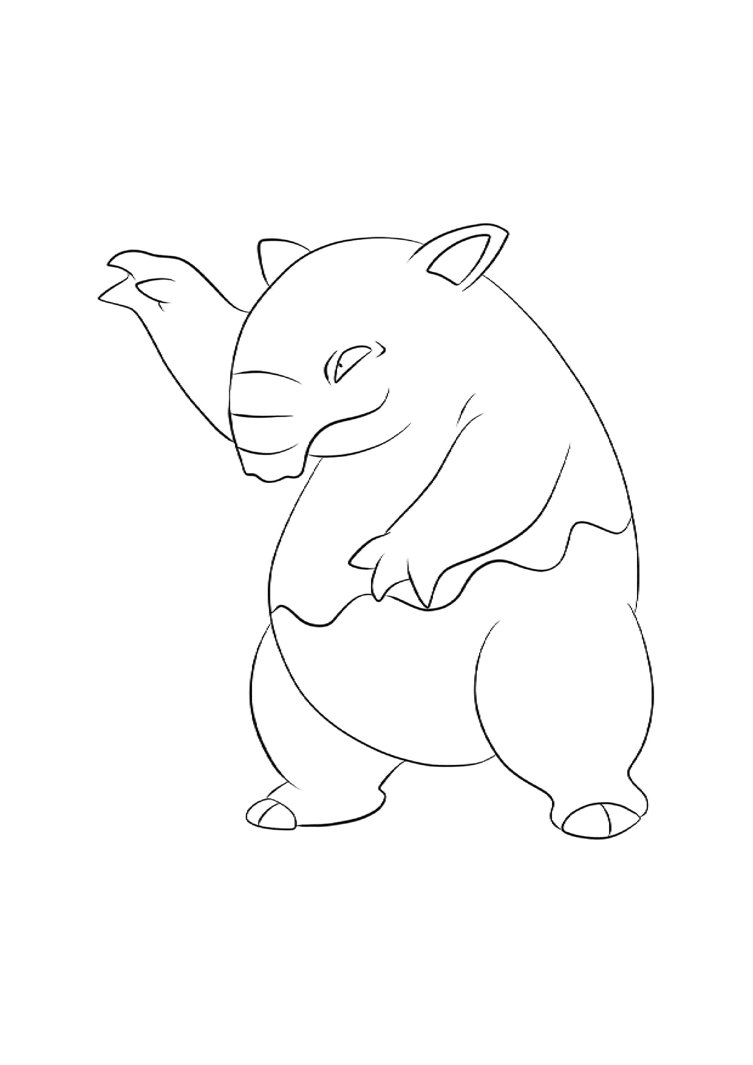 Página para colorear Drowzee (A4) para imprimir