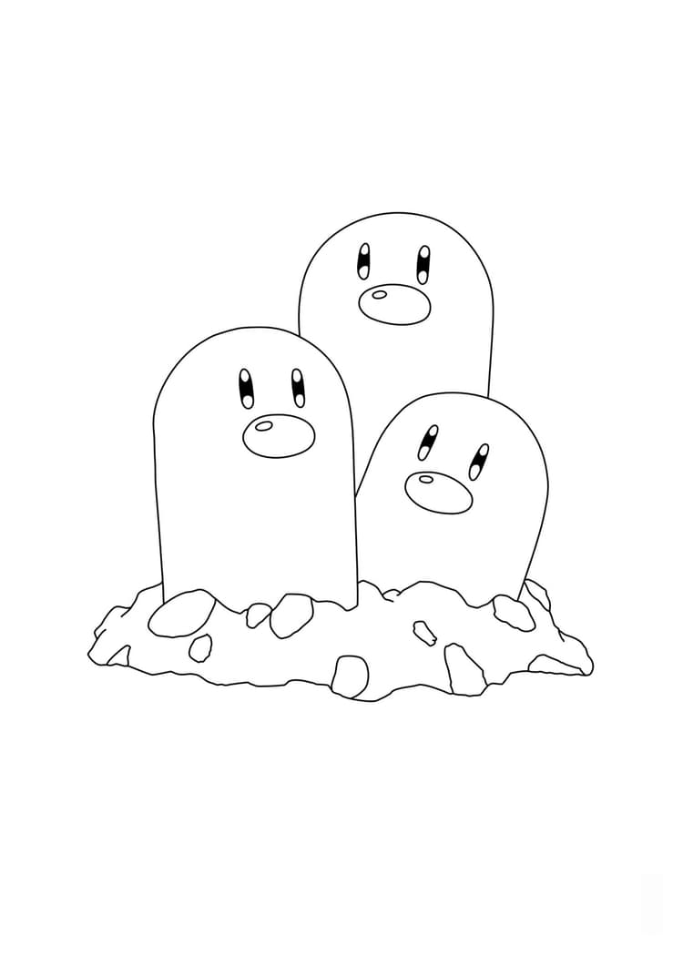Página para colorear Dugtrio (A4) para imprimir