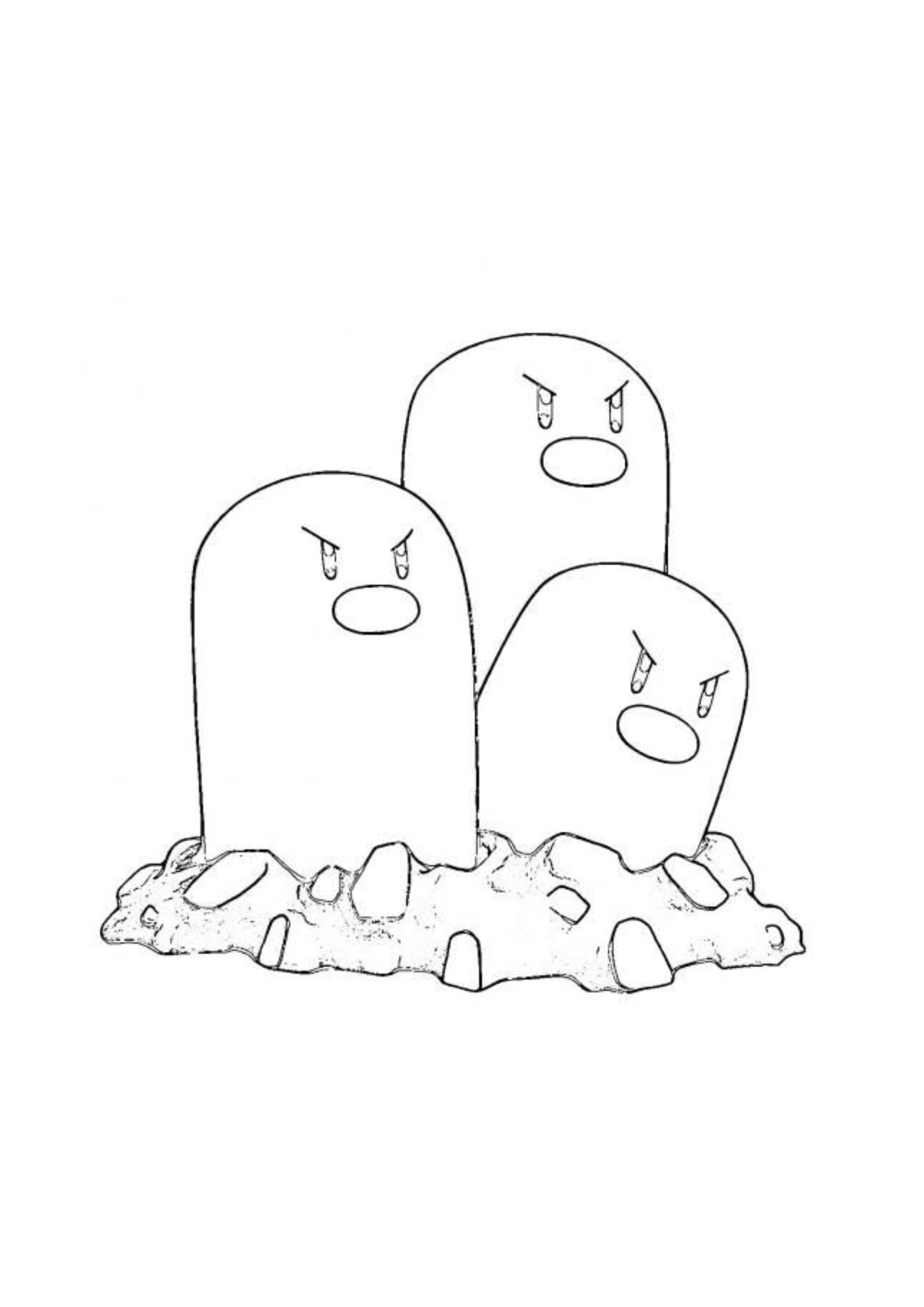 Página para colorear Dugtrio (A4) para imprimir