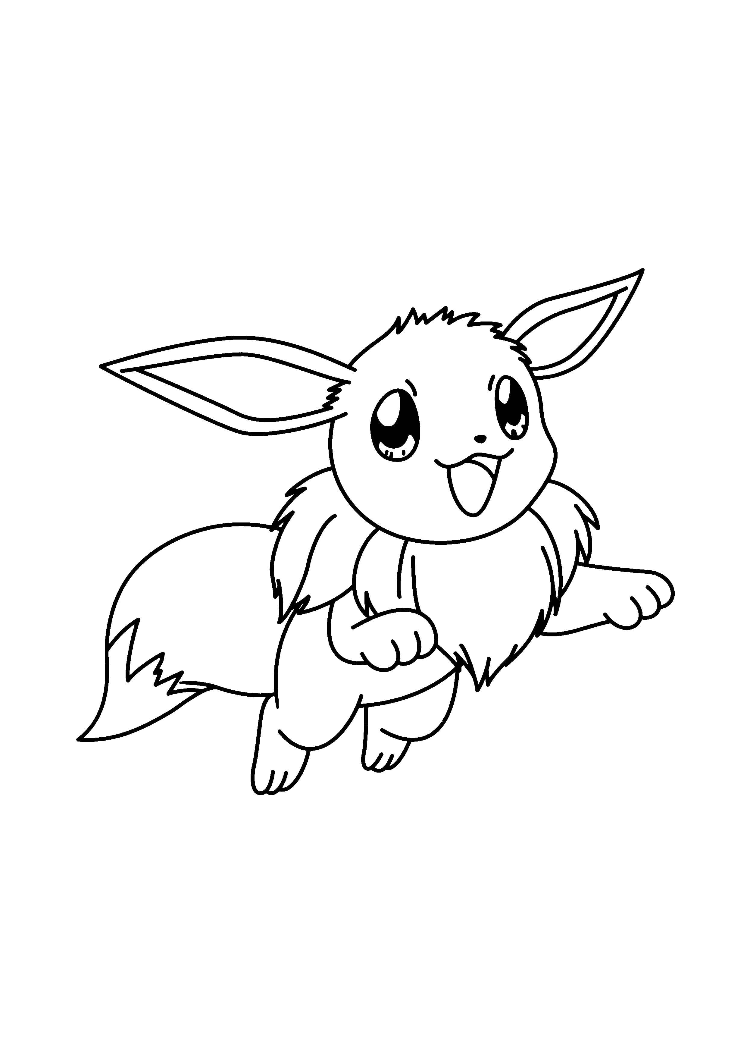 Página para colorear Eevee (A4) para imprimir