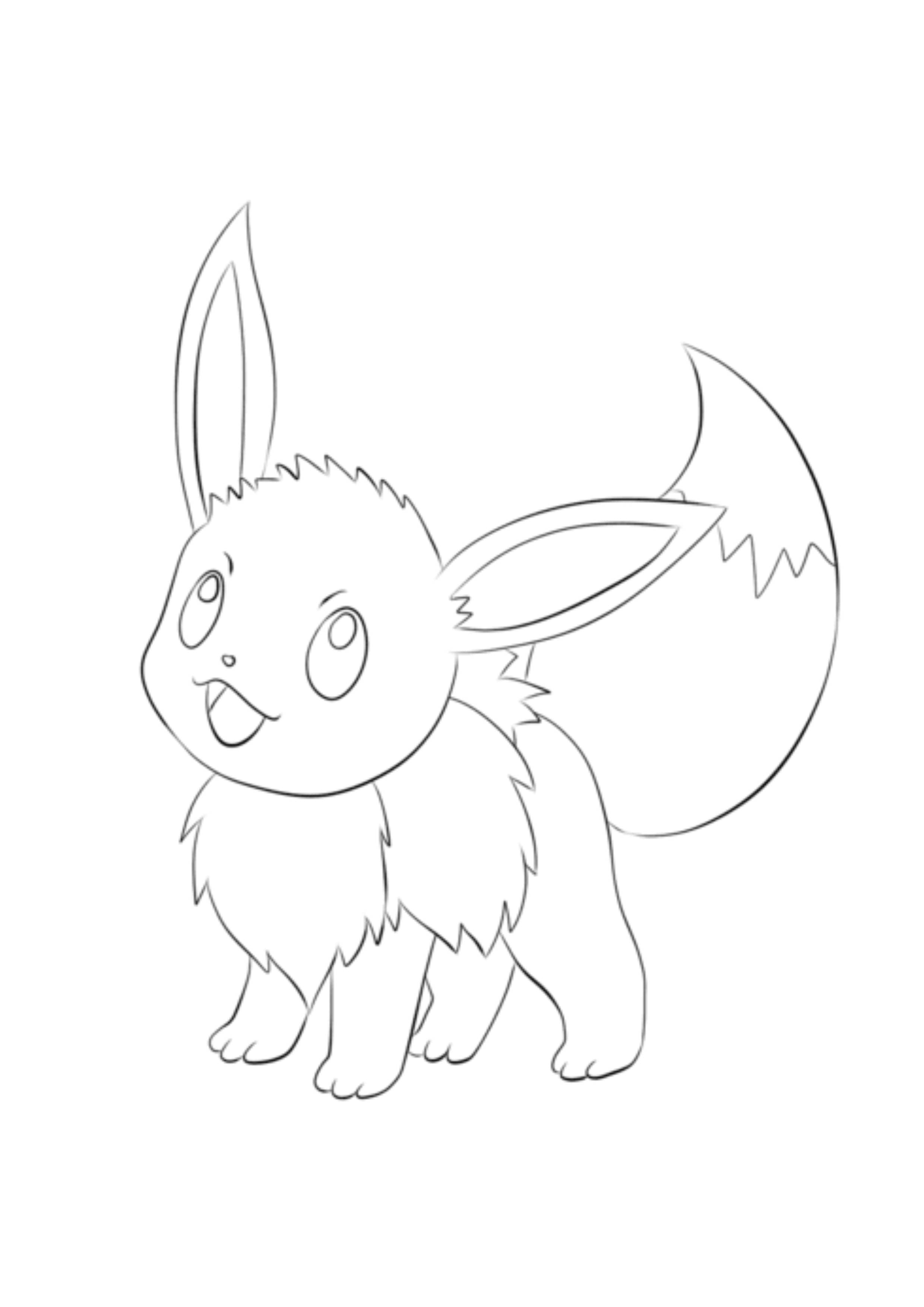 Página para colorear Eevee (A4) para imprimir
