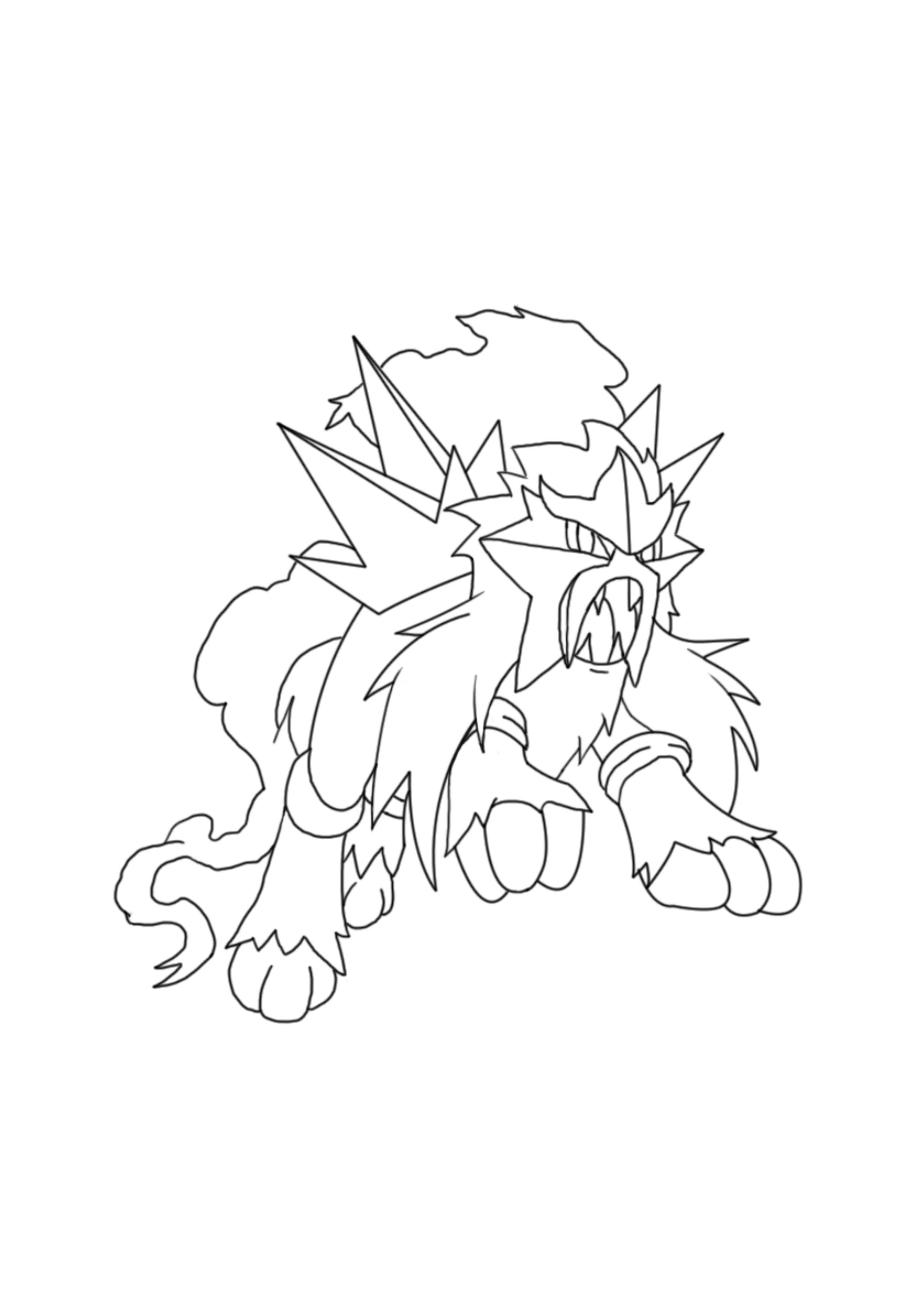 Página para colorear Entei (A4) para imprimir