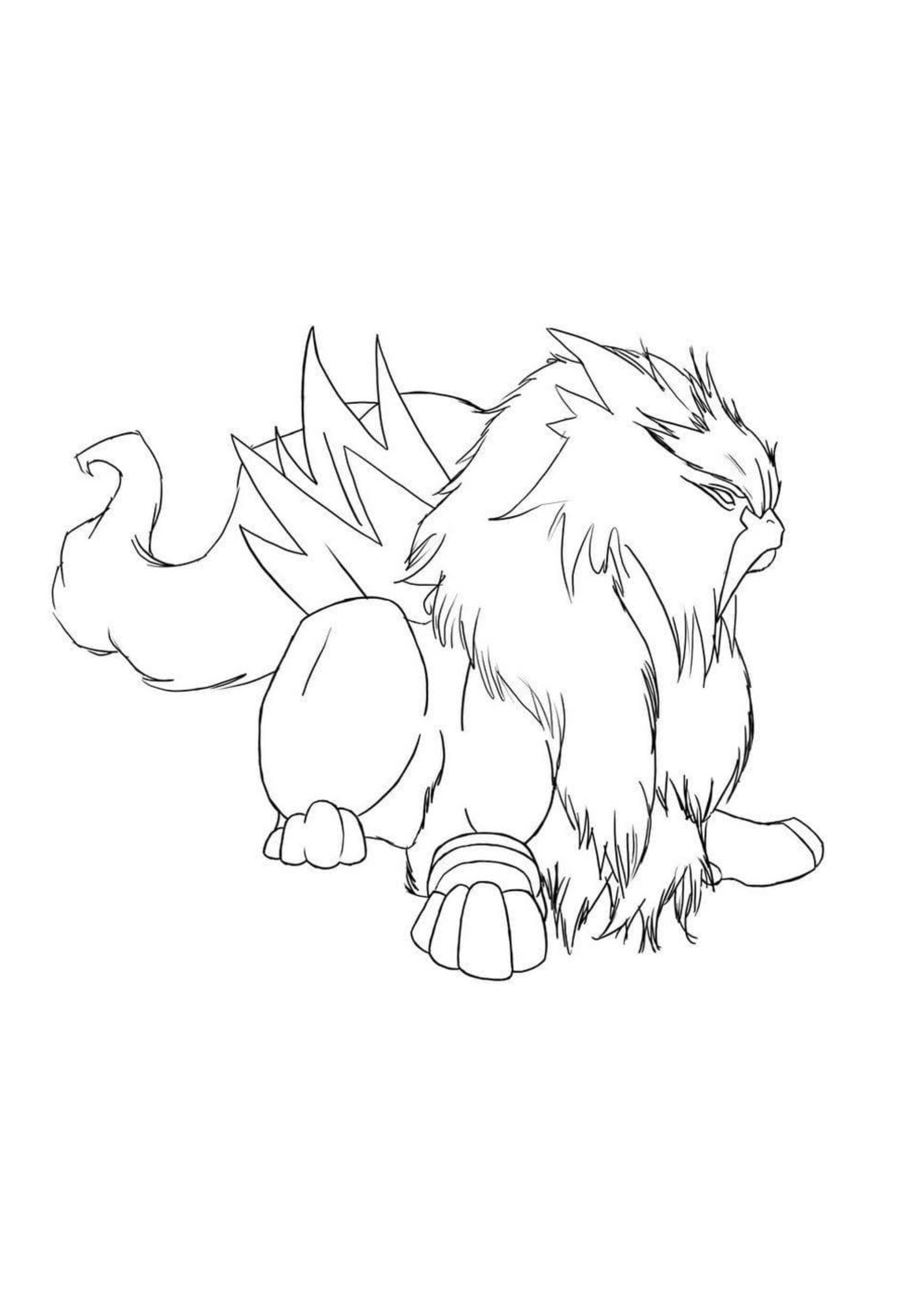 Página para colorear Entei (A4) para imprimir
