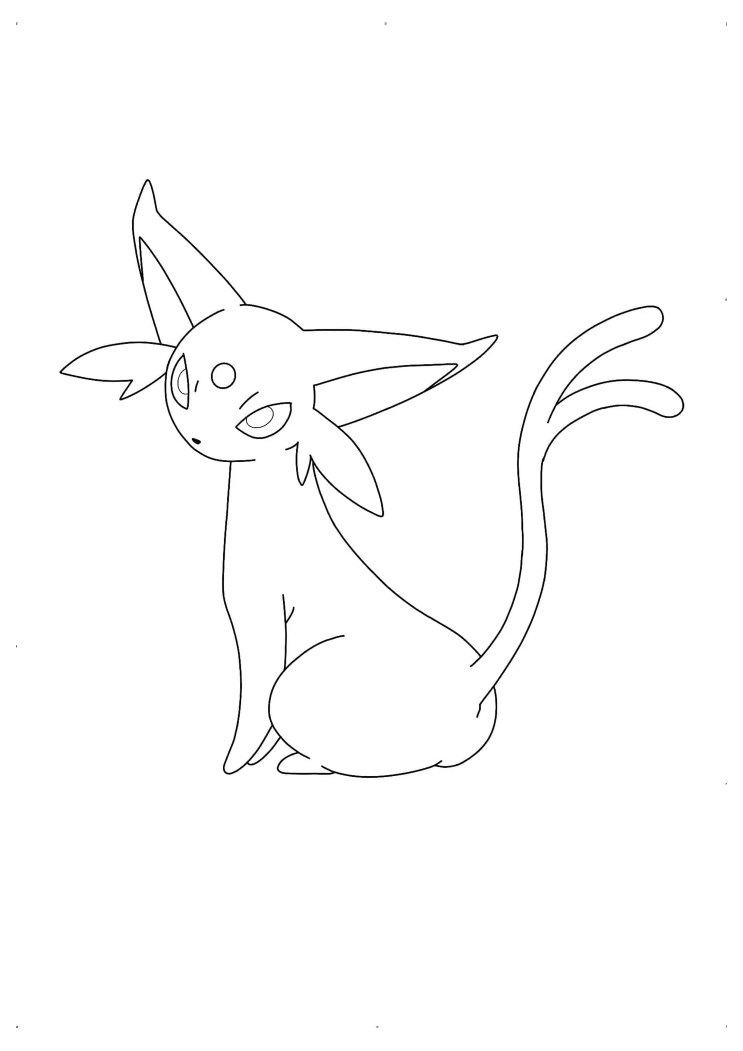 Página para colorear Espeon (A4) para imprimir