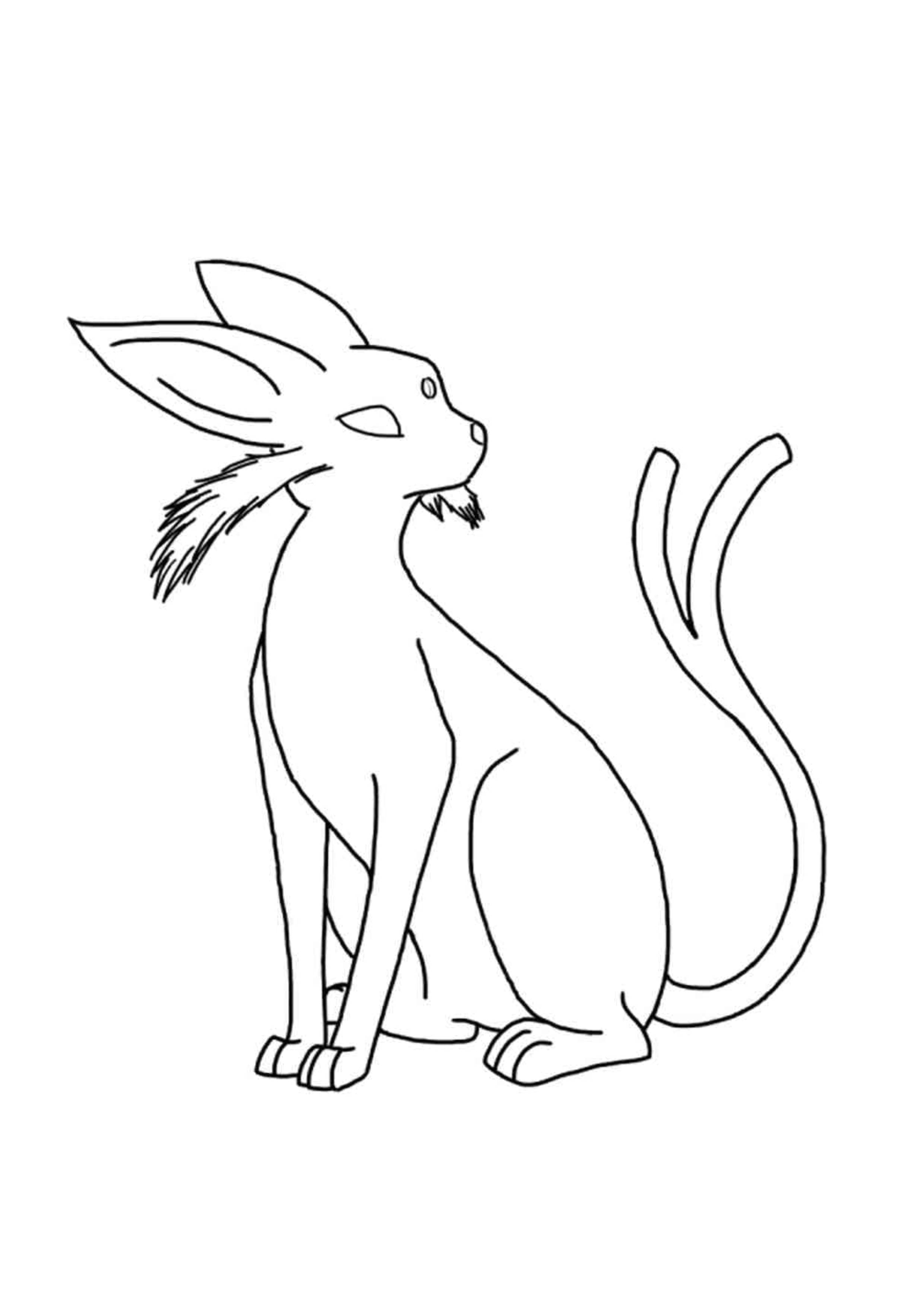 Página para colorear Espeon (A4) para imprimir