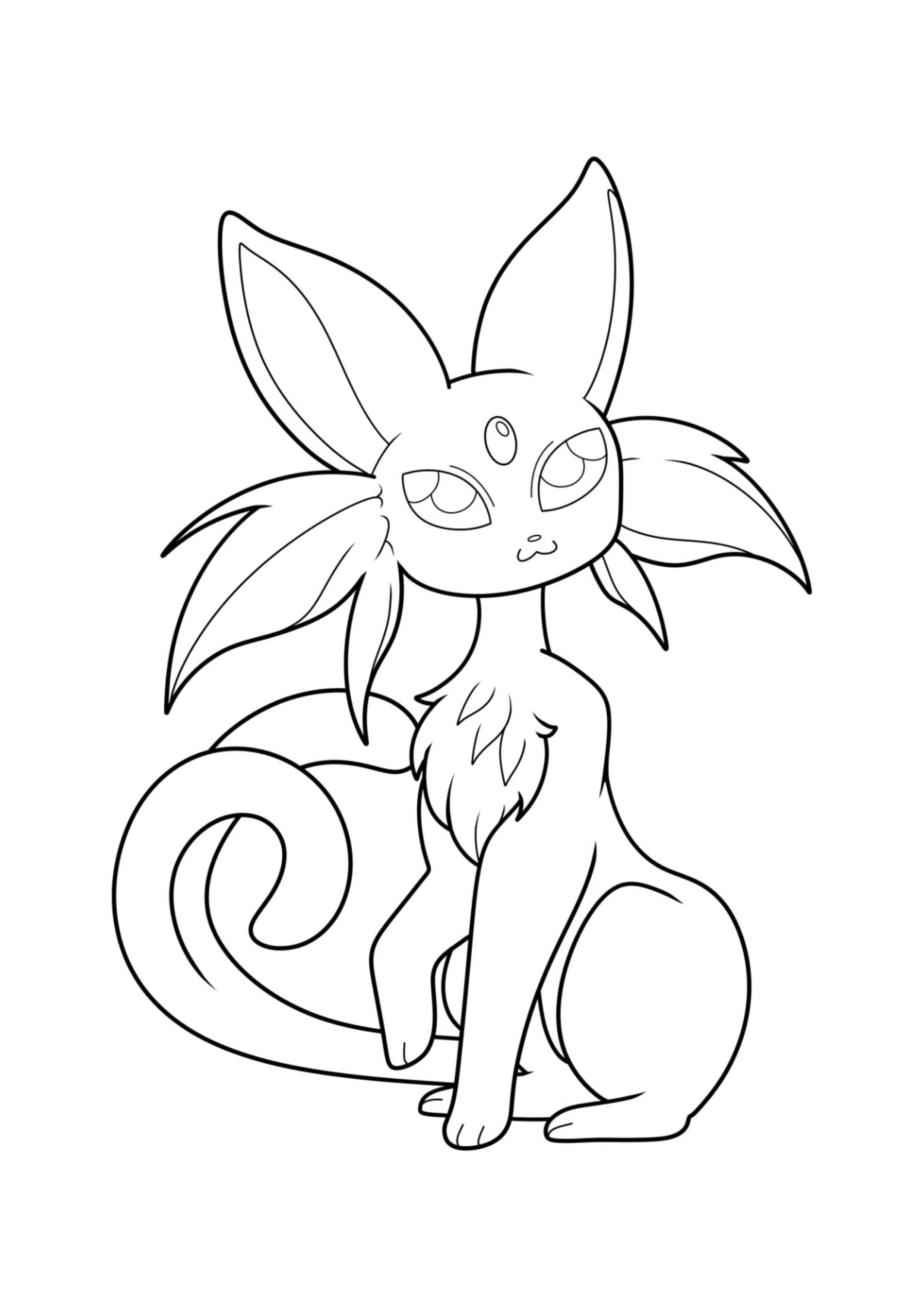 Página para colorear Espeon (A4) para imprimir