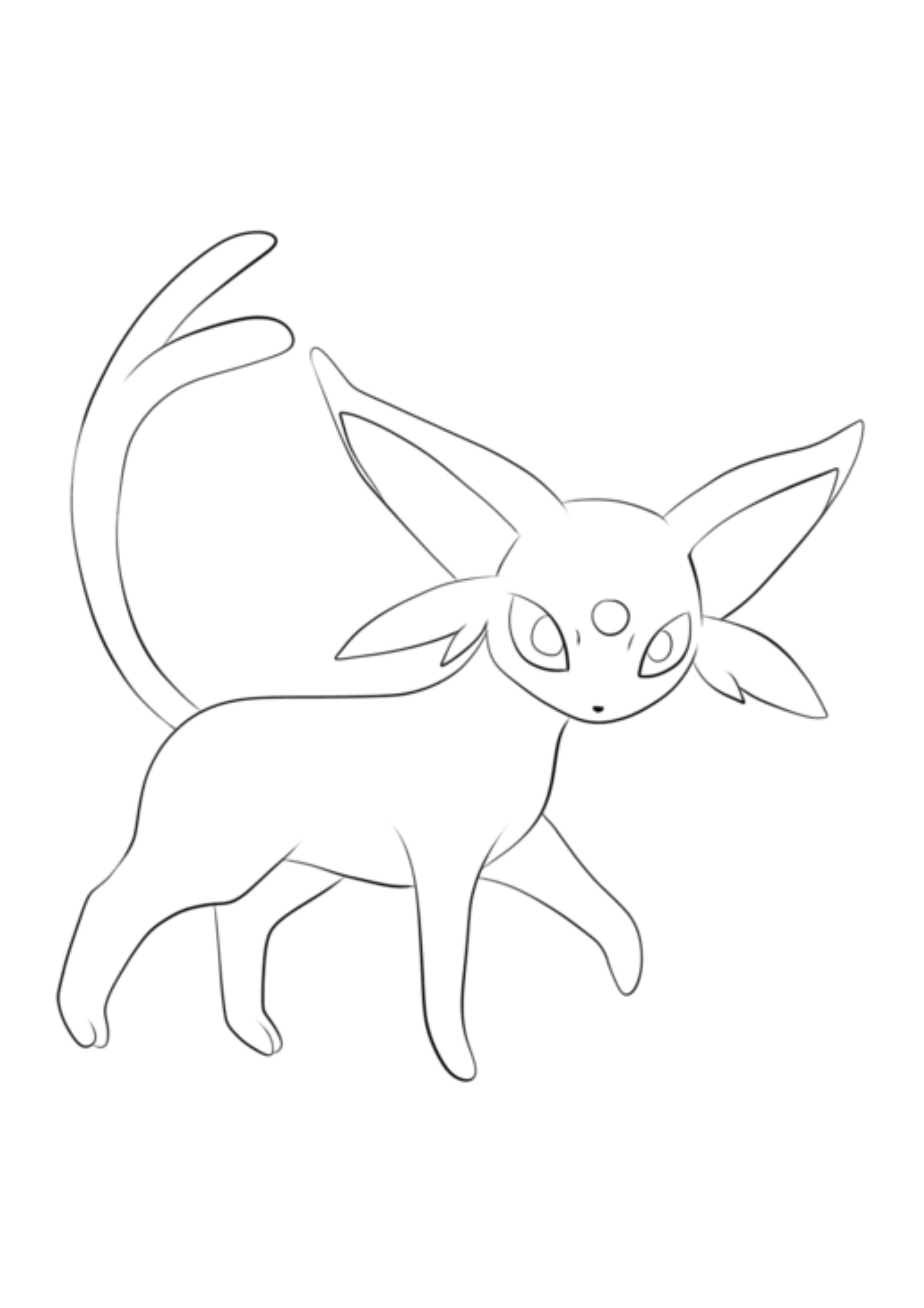 Página para colorear Espeon (A4) para imprimir