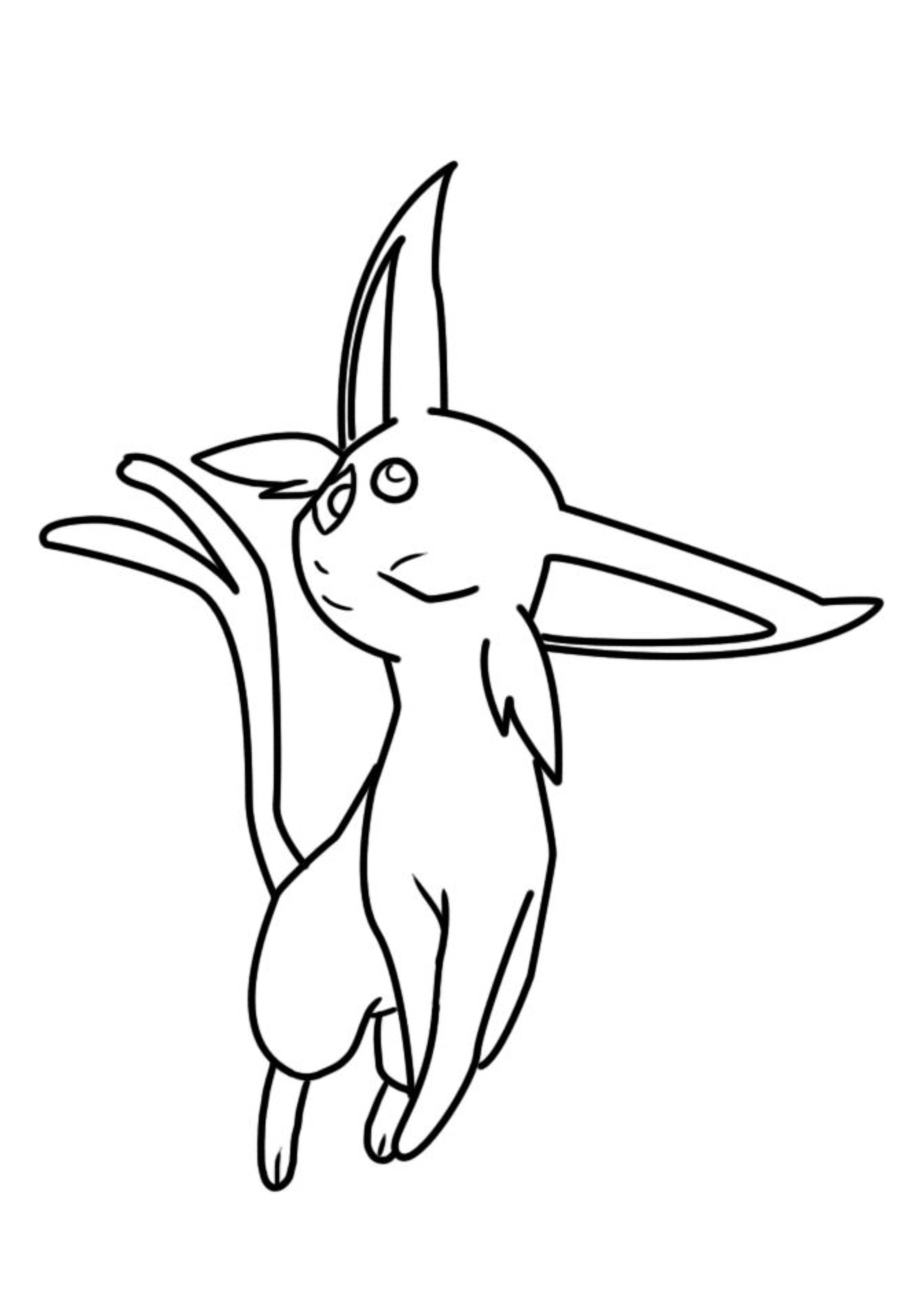 Página para colorear Espeon (A4) para imprimir