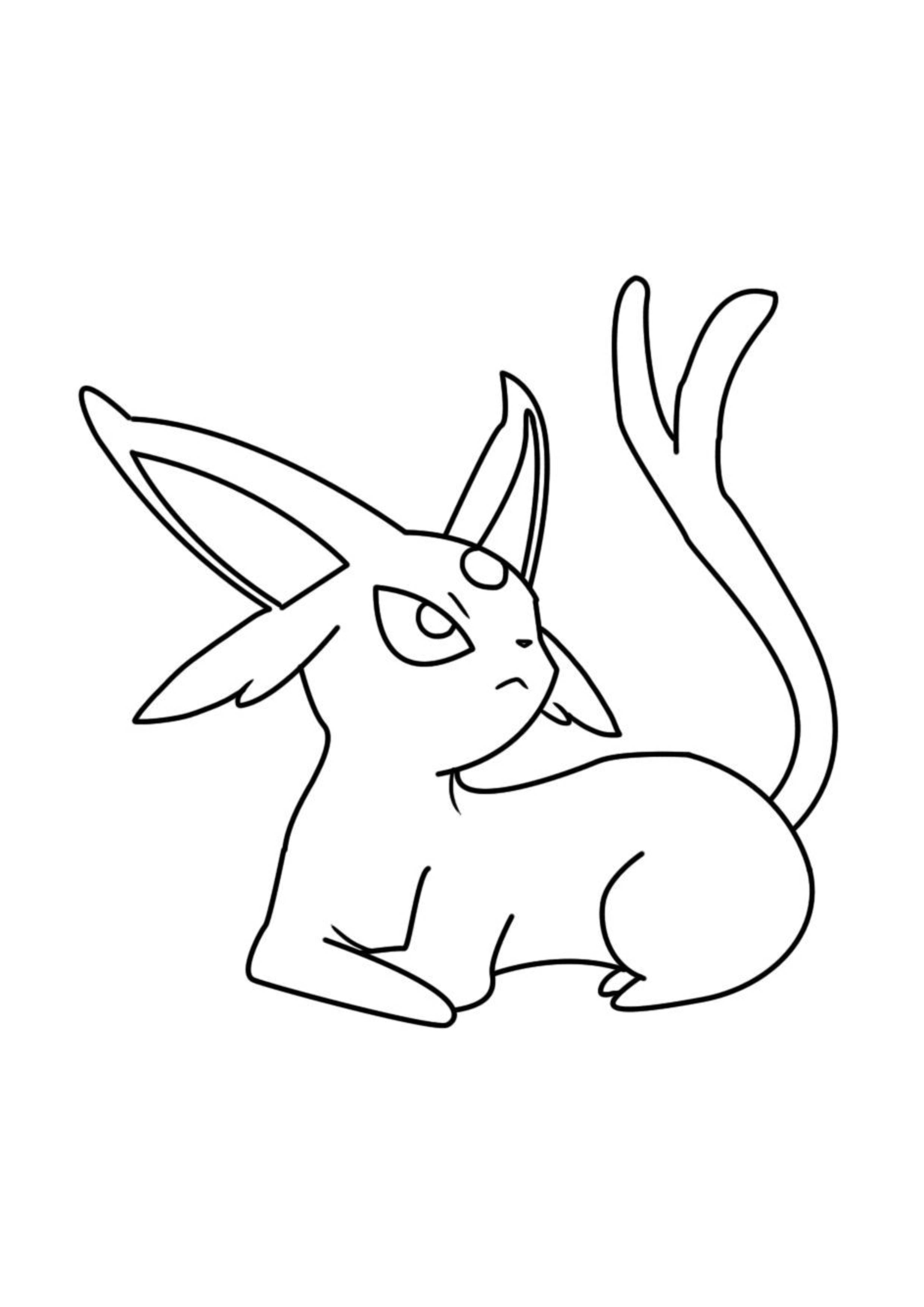 Página para colorear Espeon (A4) para imprimir
