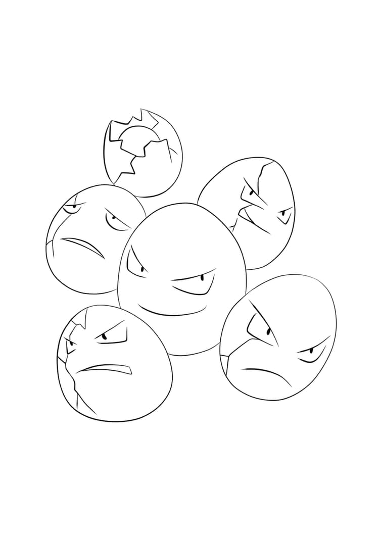 Página para colorear Exeggcute (A4) para imprimir