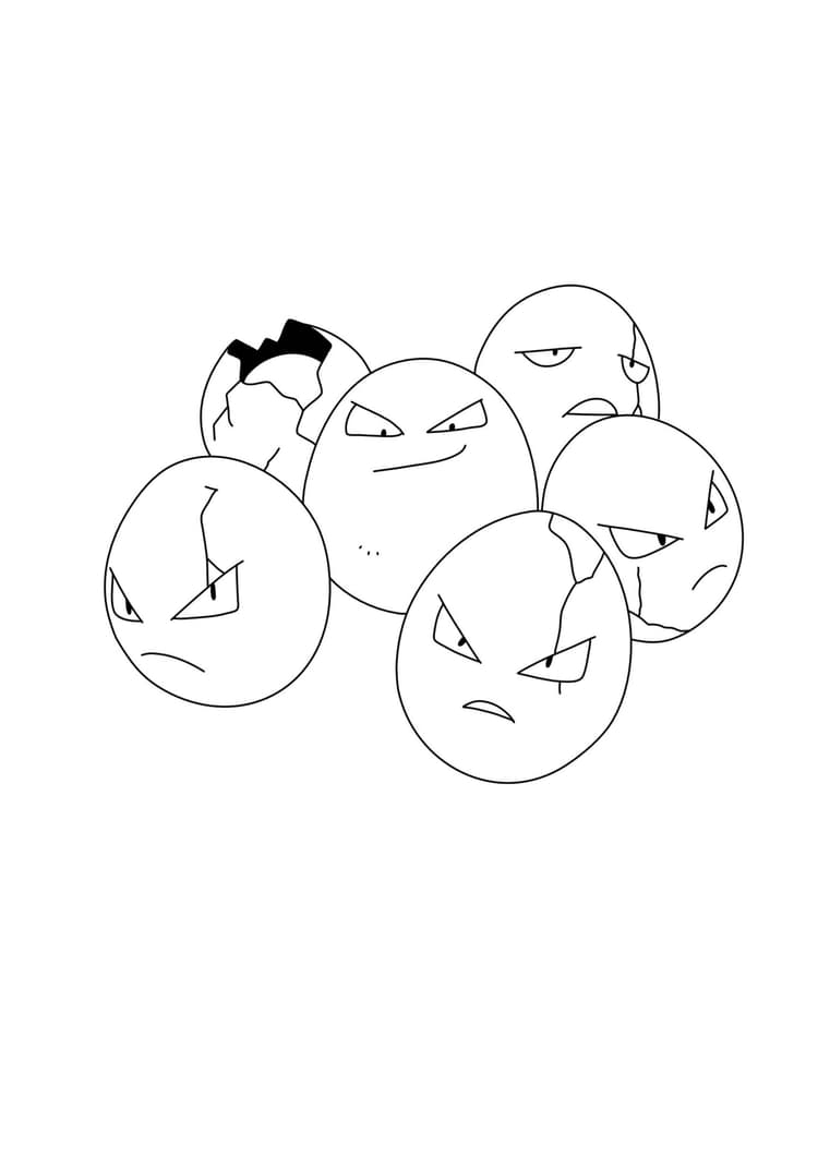 Página para colorear Exeggcute (A4) para imprimir
