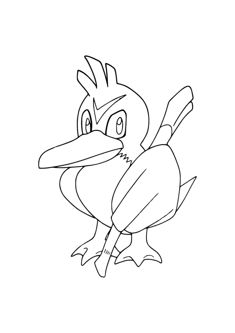 Página para colorear Farfetch'd (A4) para imprimir