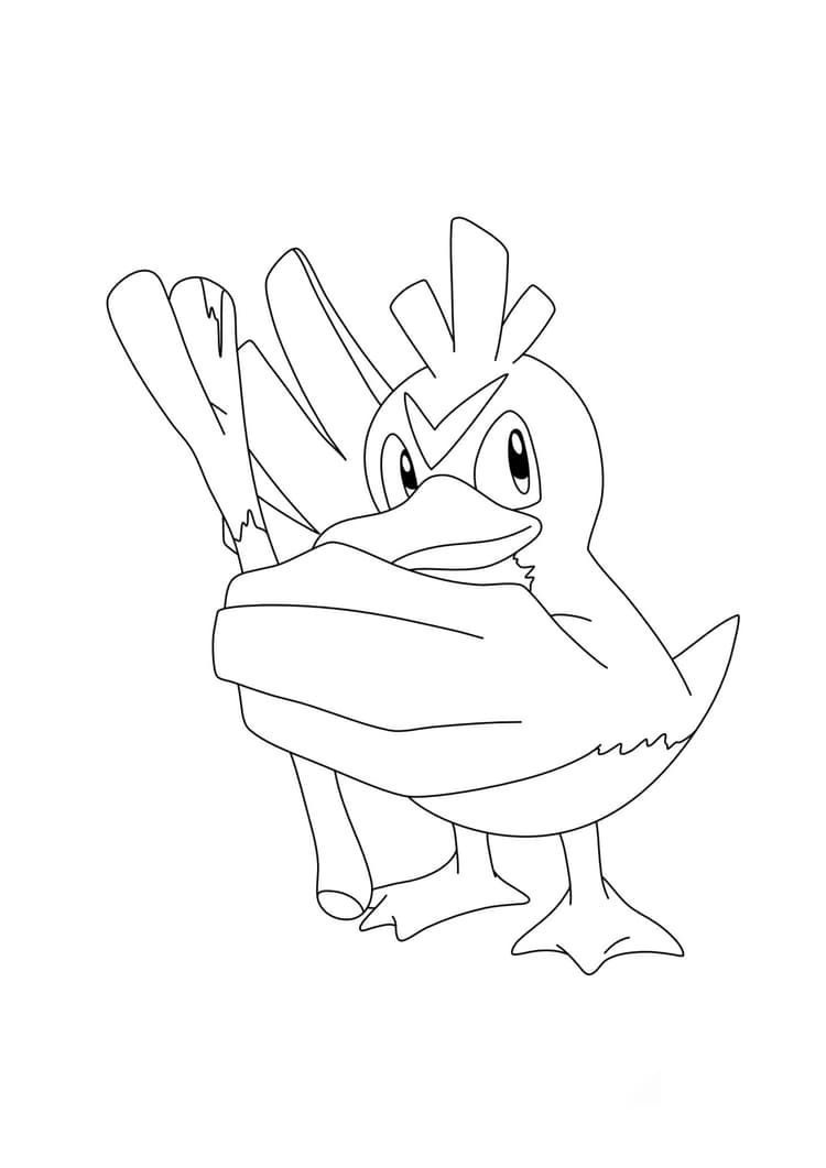 Página para colorear Farfetch'd (A4) para imprimir
