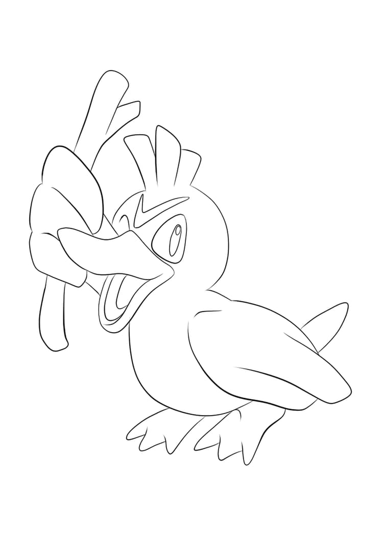 Página para colorear Farfetch'd (A4) para imprimir