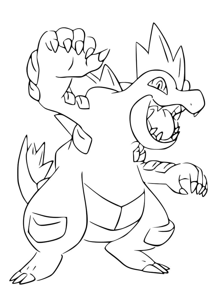 Página para colorear Feraligatr (A4) para imprimir