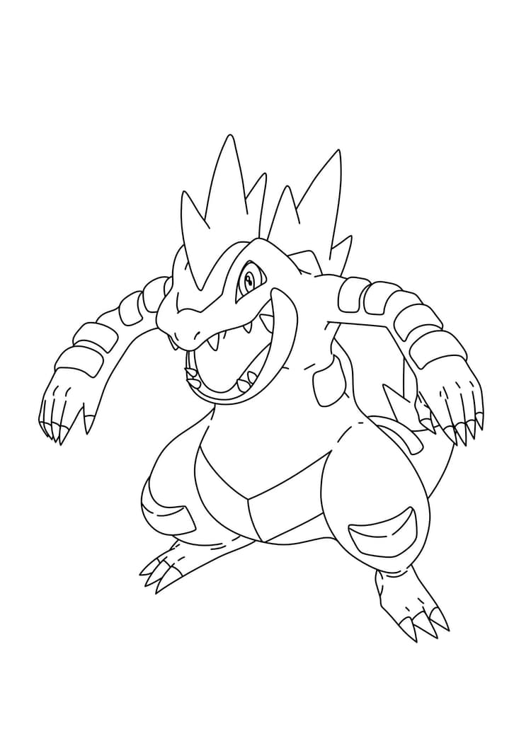 Página para colorear Feraligatr (A4) para imprimir