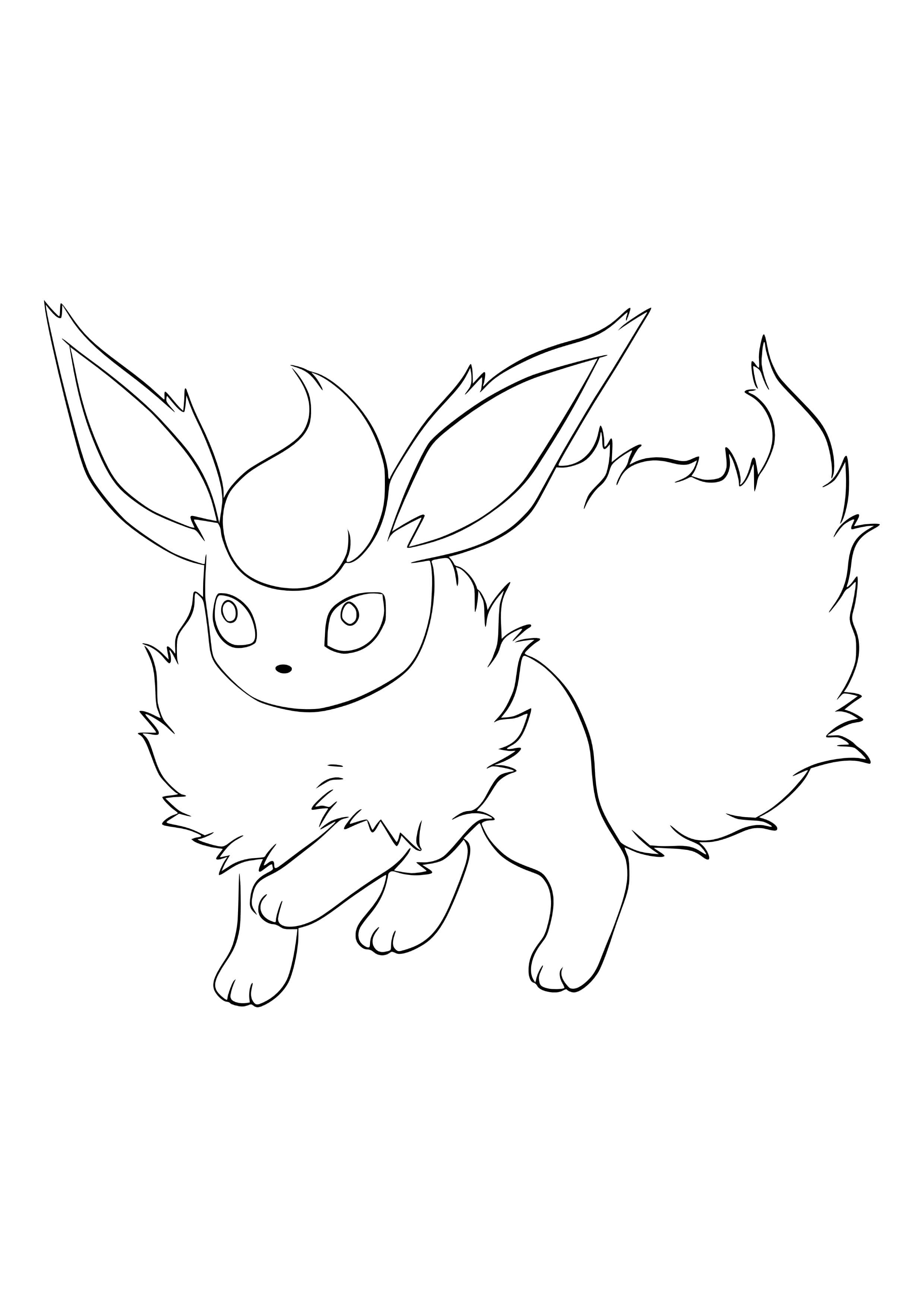 Página para colorear Flareon (A4) para imprimir