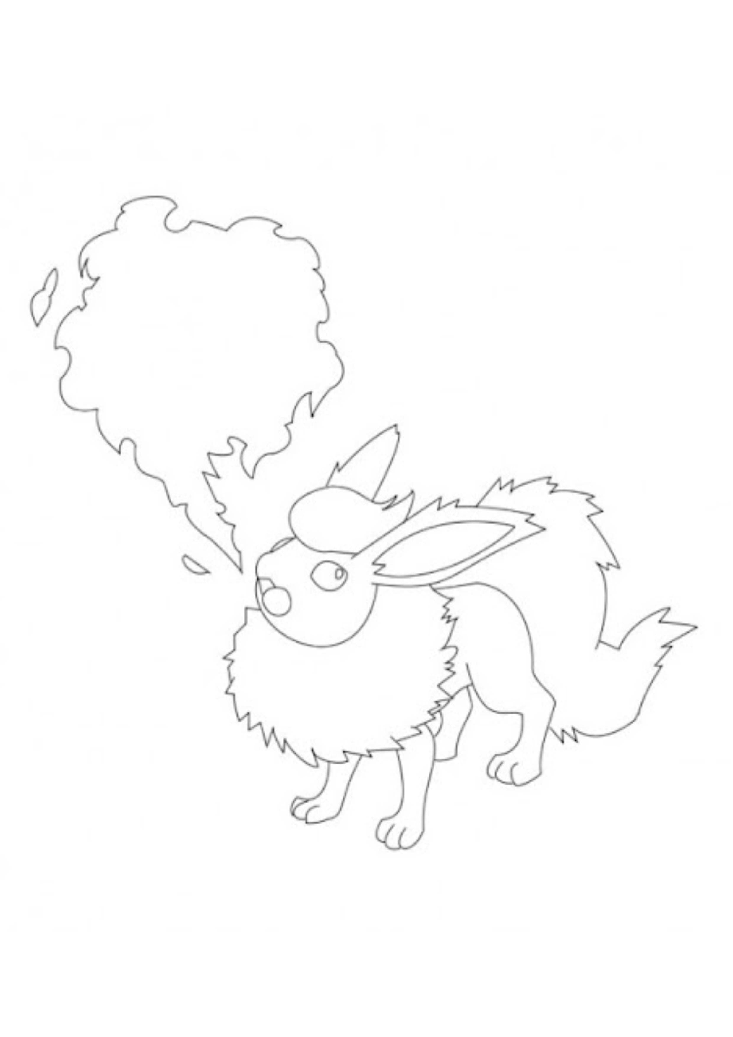 Página para colorear Flareon (A4) para imprimir