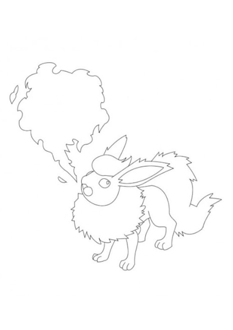 Página para colorear Flareon (A4) para imprimir