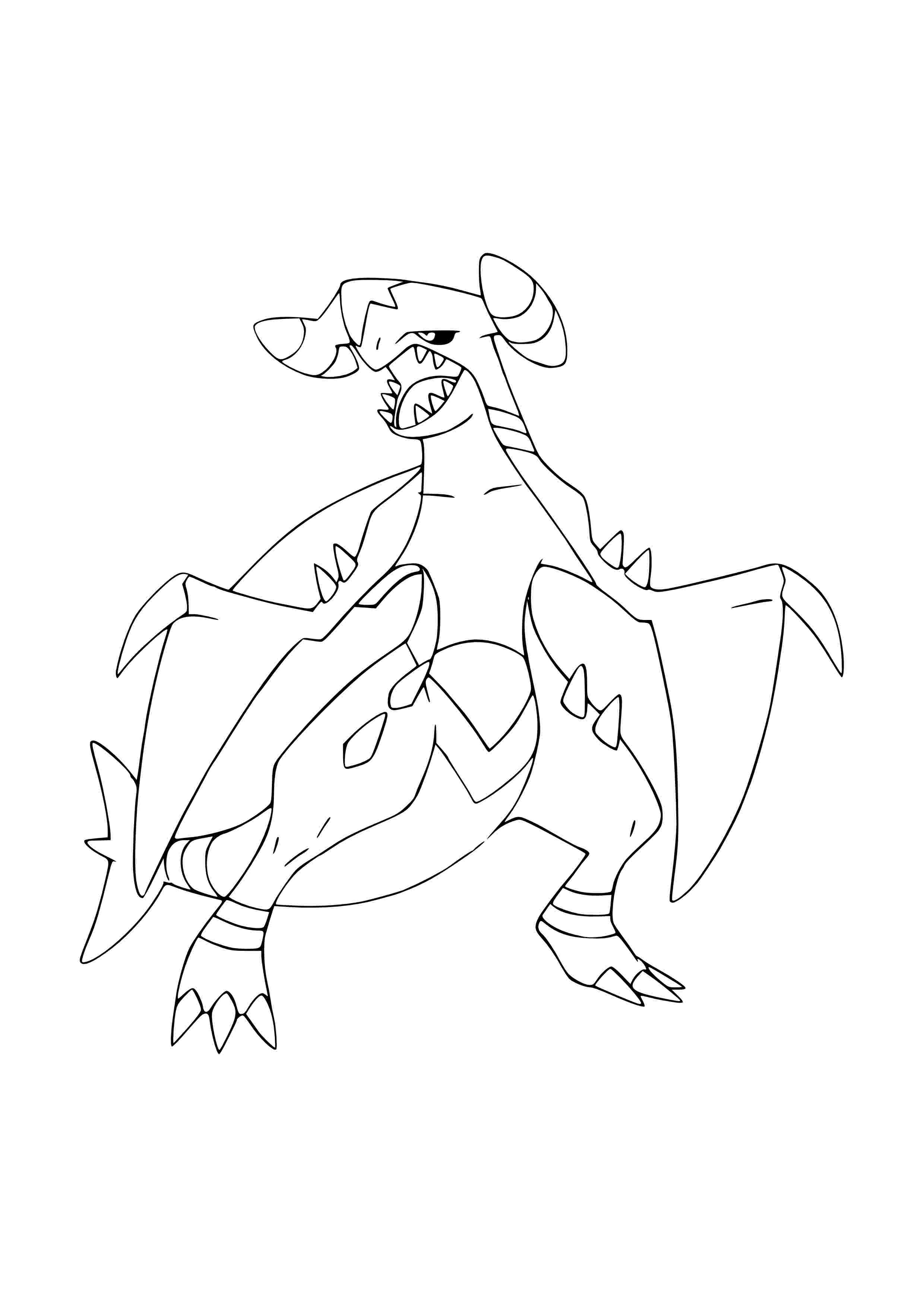 Página para colorear Garchomp (A4) para imprimir