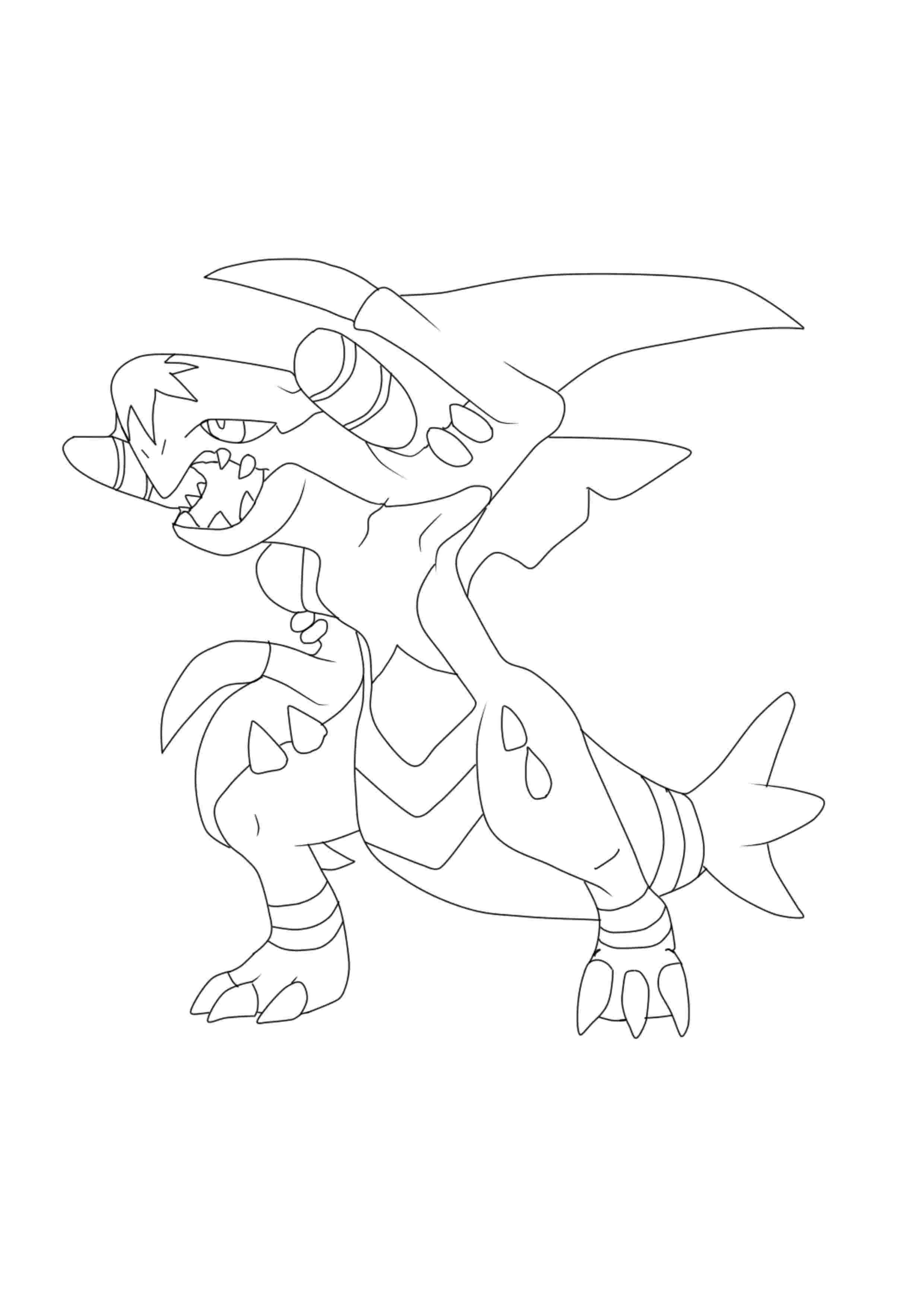 Página para colorear Garchomp (A4) para imprimir
