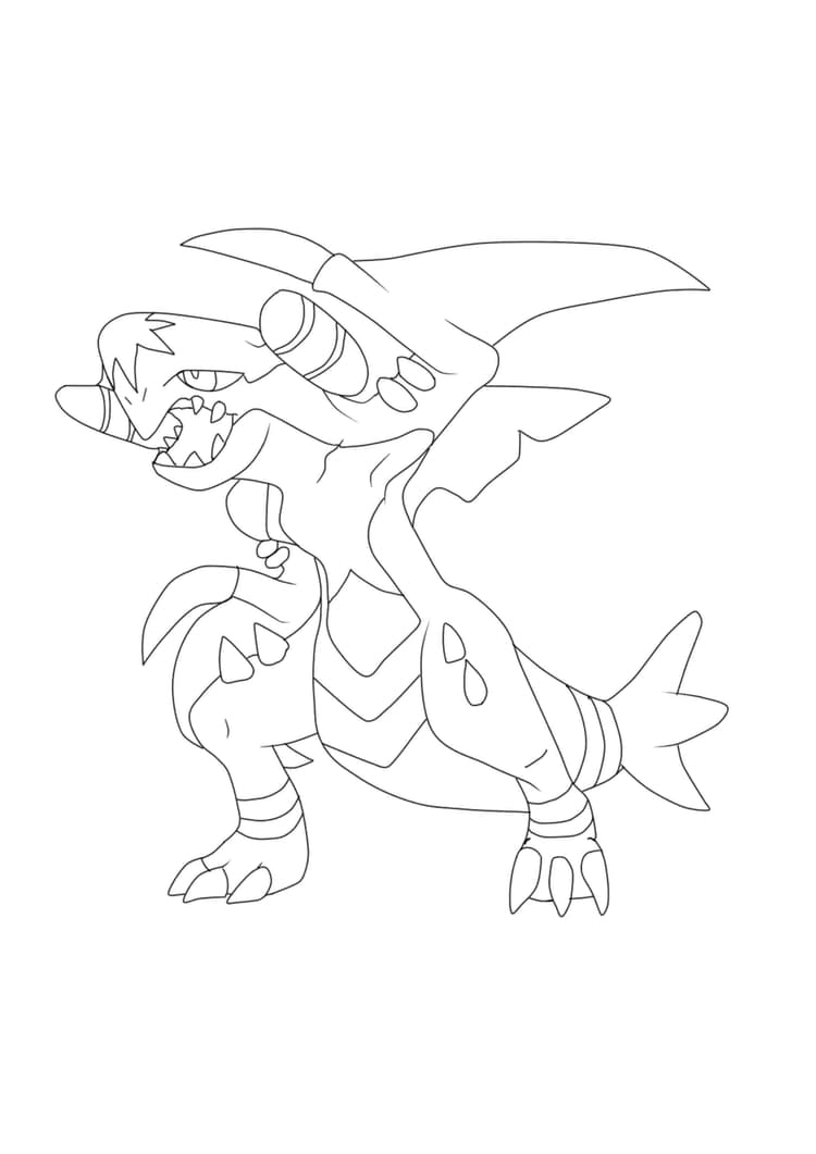 Página para colorear Garchomp (A4) para imprimir
