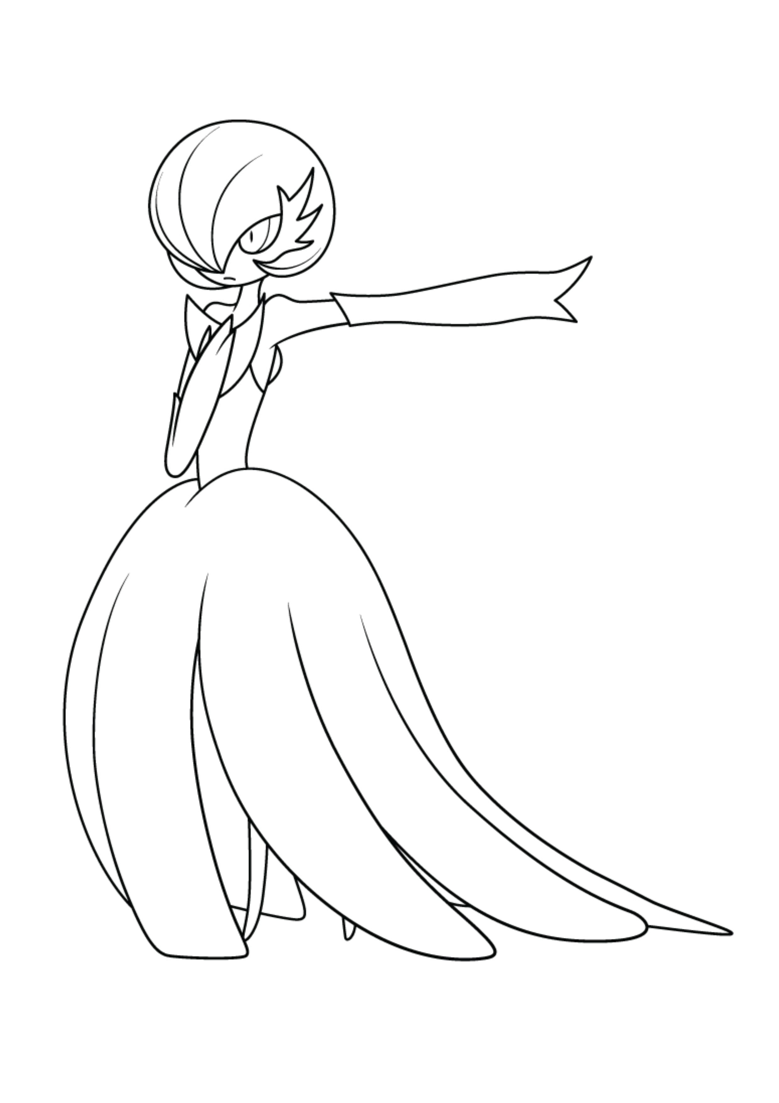 Página para colorear Gardevoir (A4) para imprimir