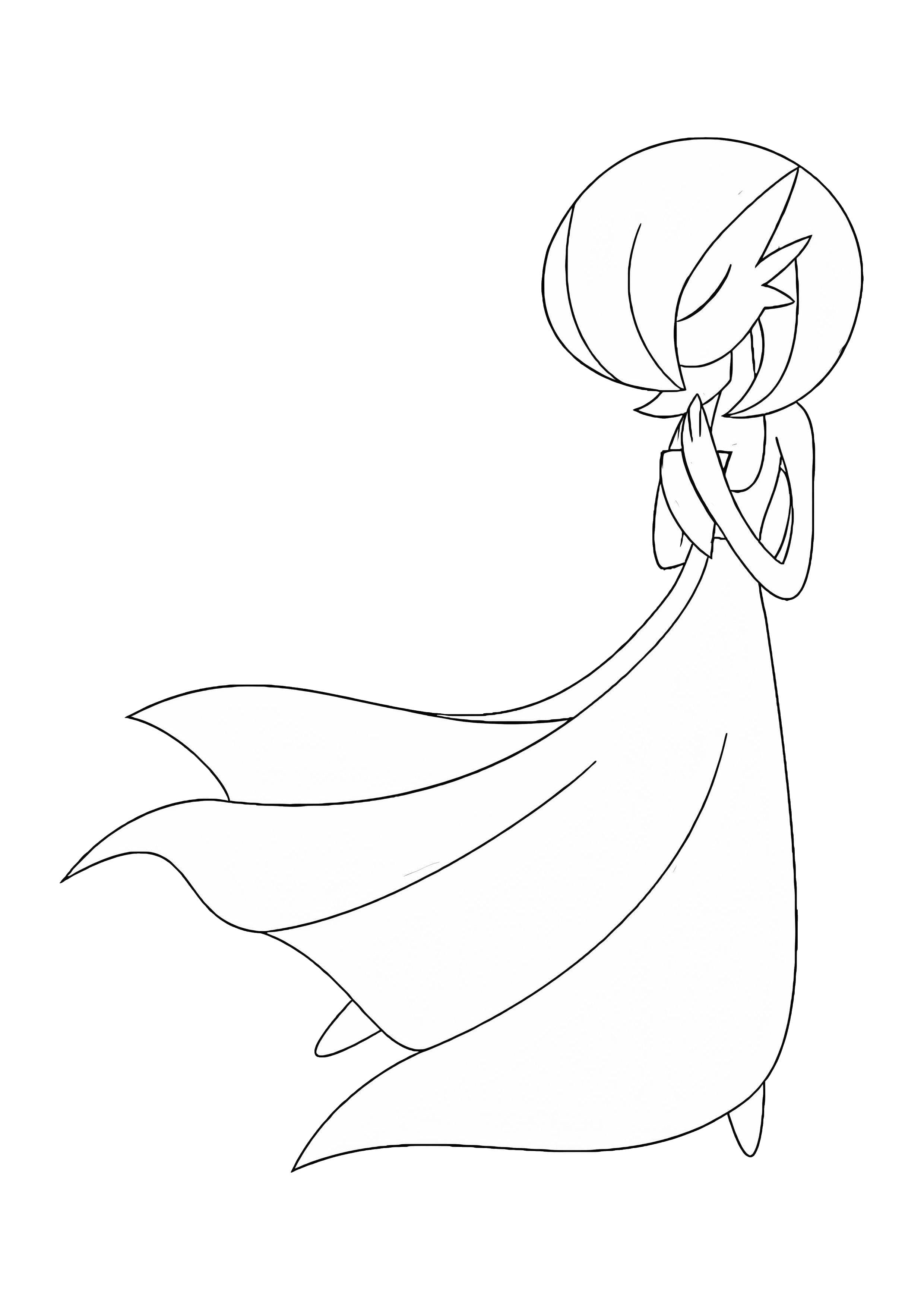 Página para colorear Gardevoir (A4) para imprimir