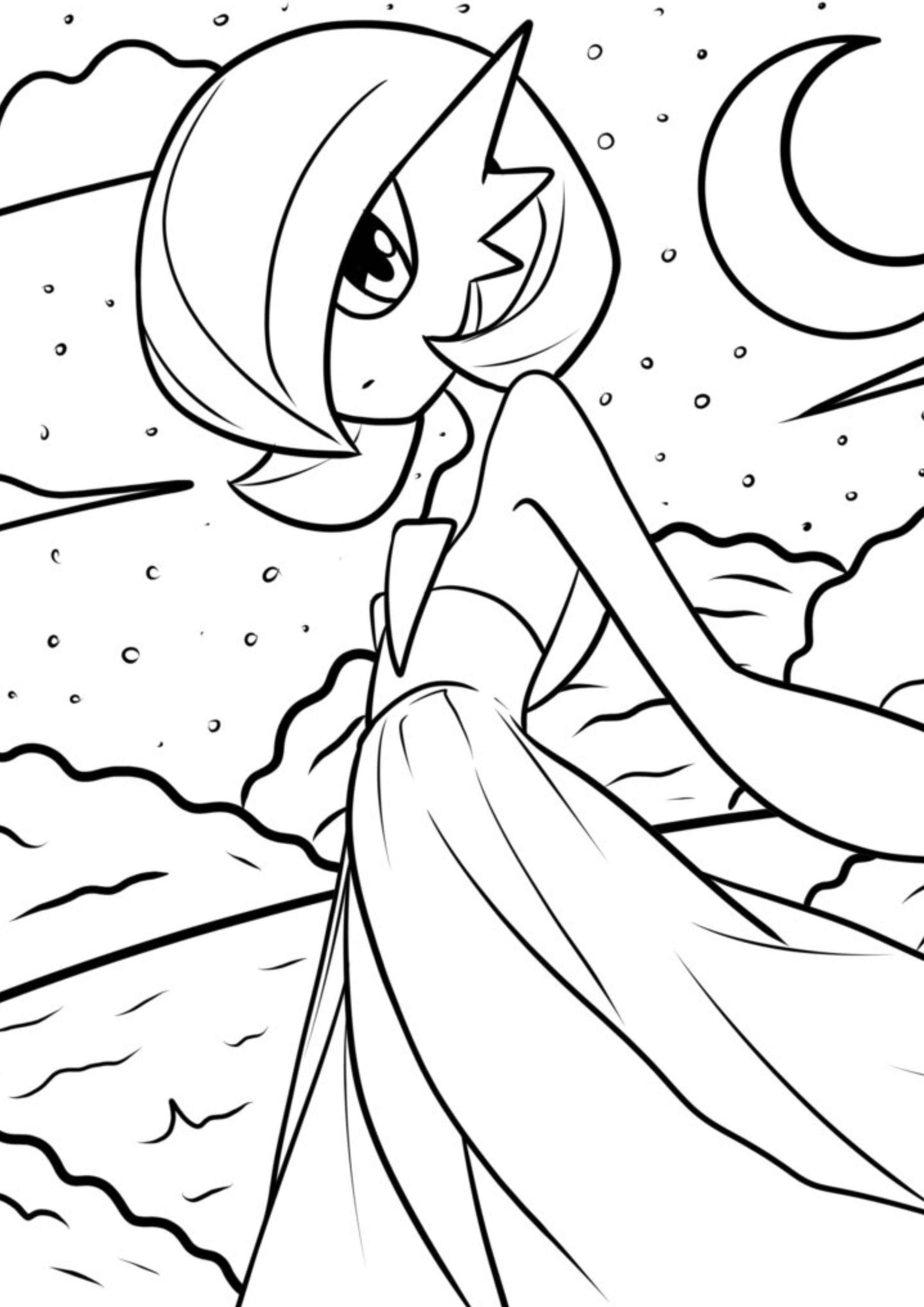 Página para colorear Gardevoir (A4) para imprimir