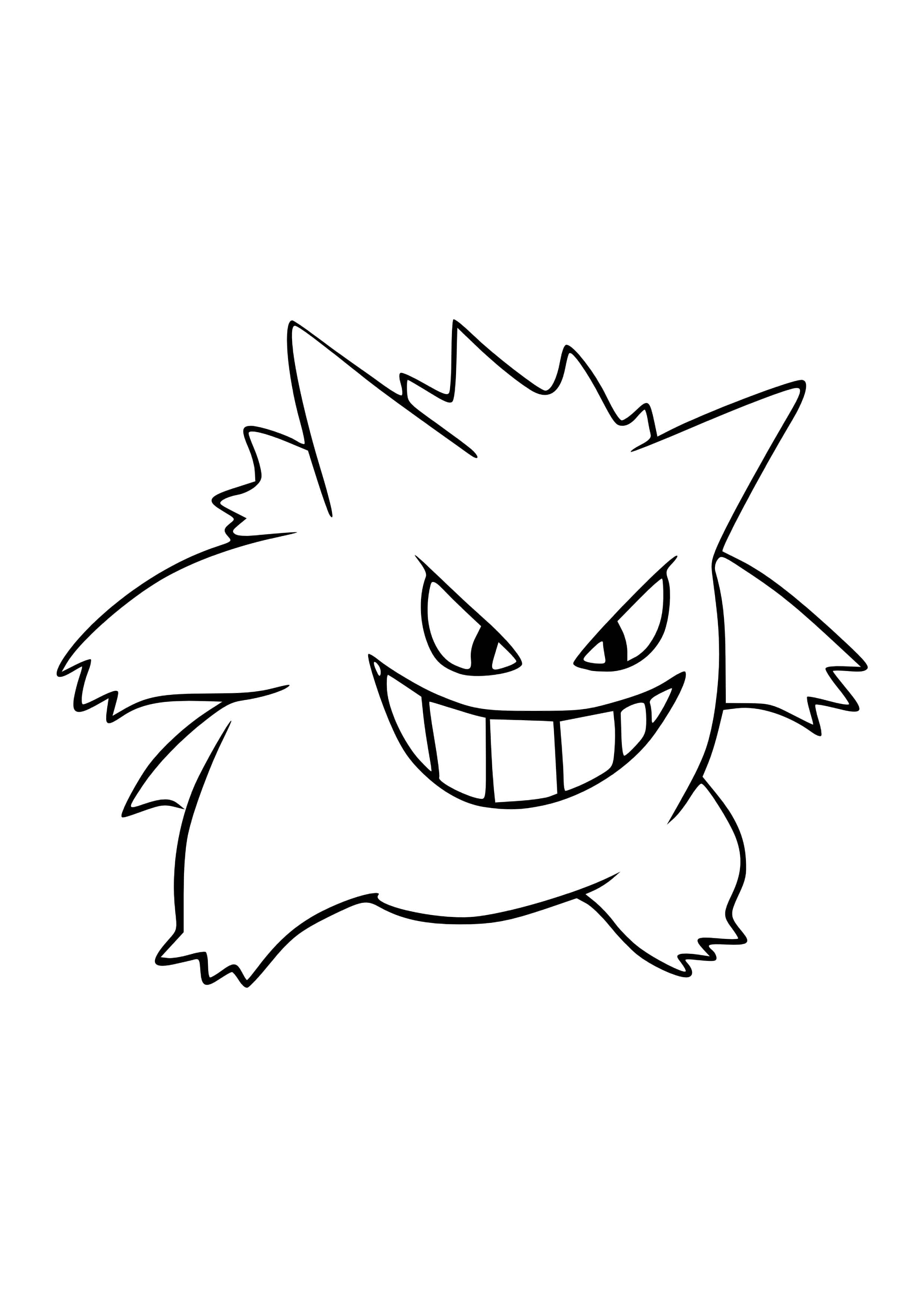 Página para colorear Gengar (A4) para imprimir