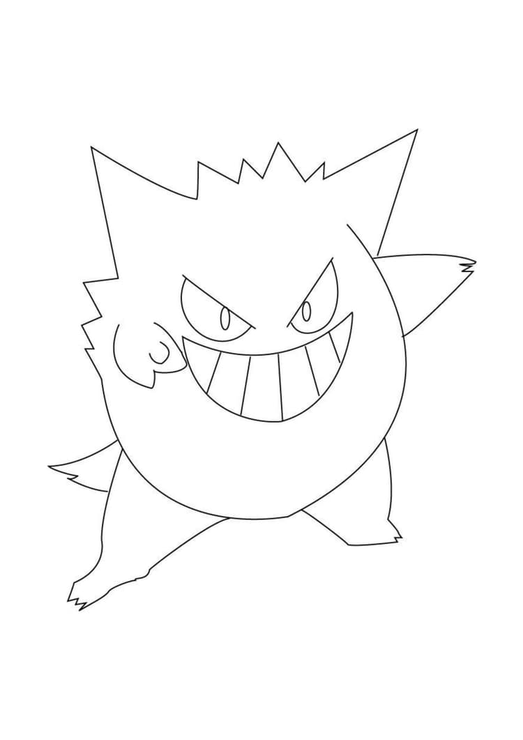 Página para colorear Gengar (A4) para imprimir