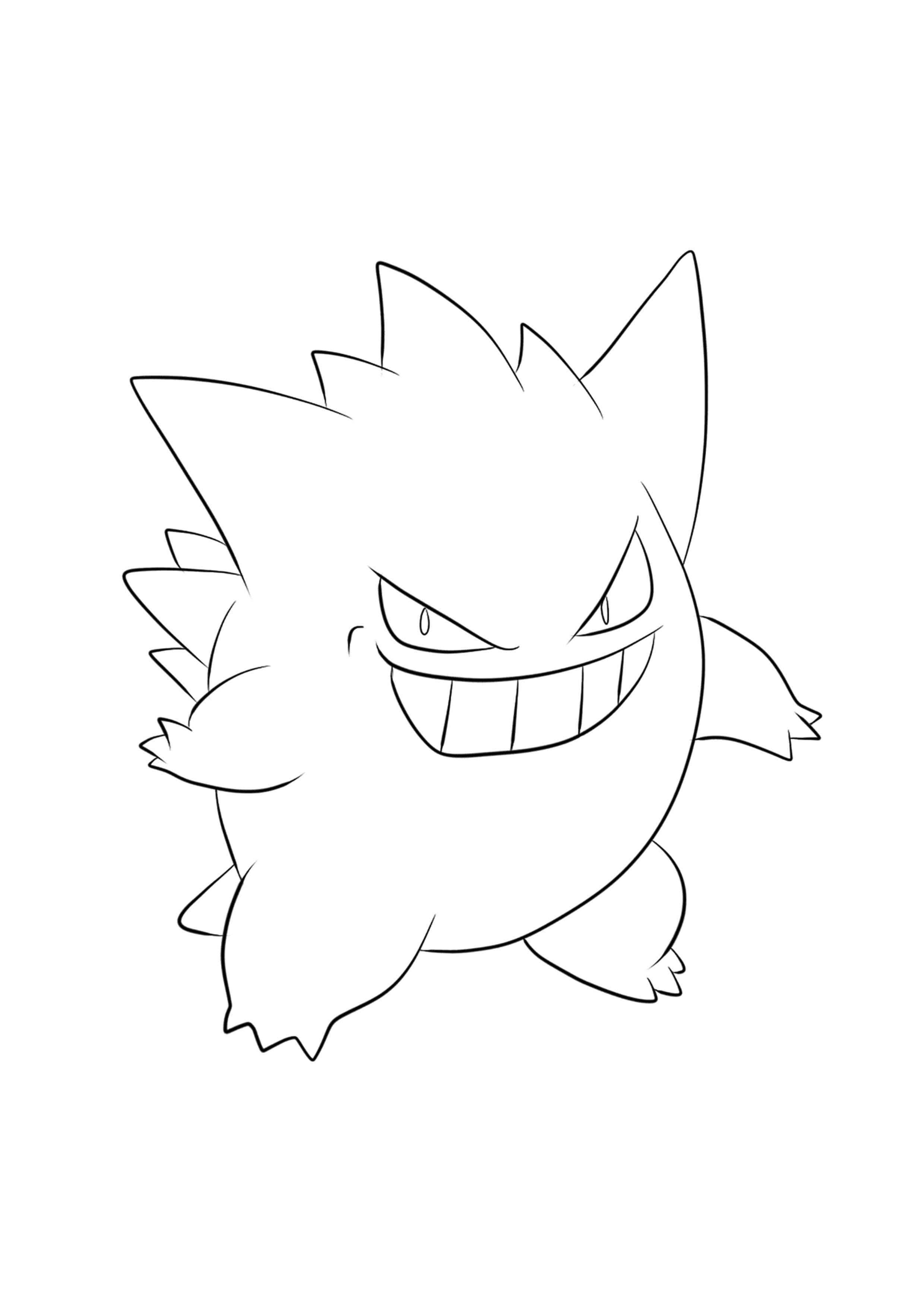 Página para colorear Gengar (A4) para imprimir