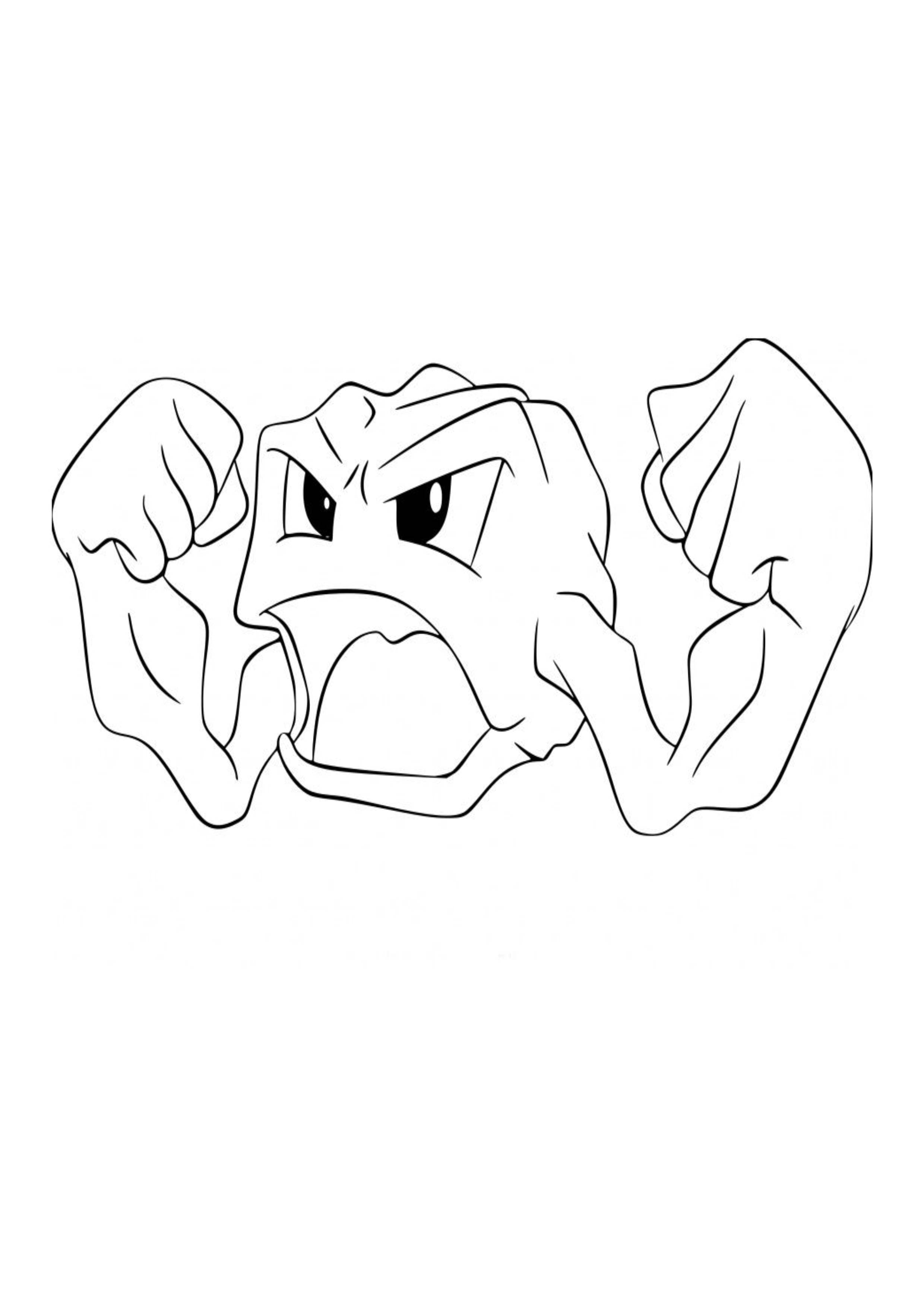 Página para colorear Geodude (A4) para imprimir
