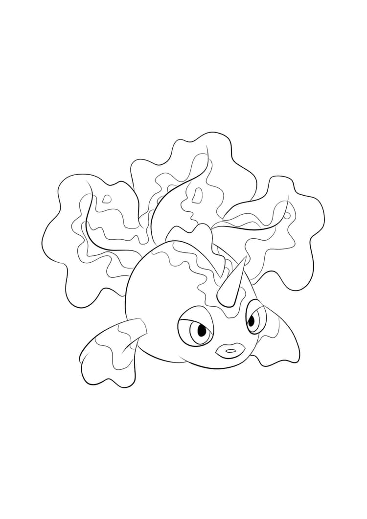 Página para colorear Goldeen (A4) para imprimir