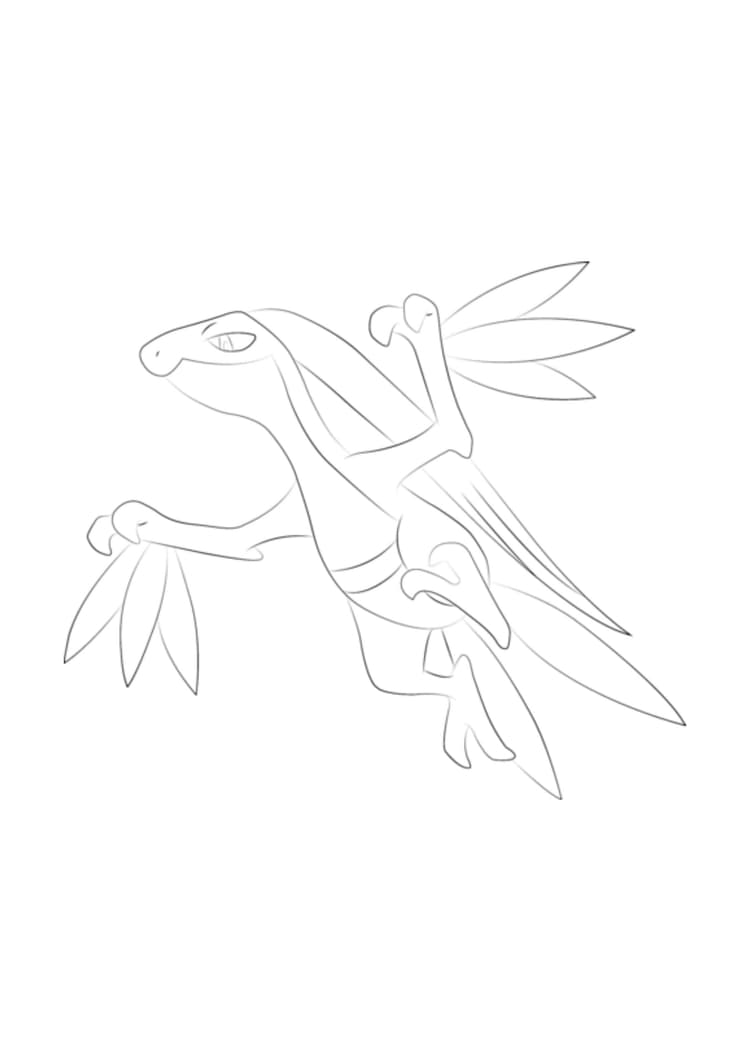 Página para colorear Grovyle (A4) para imprimir