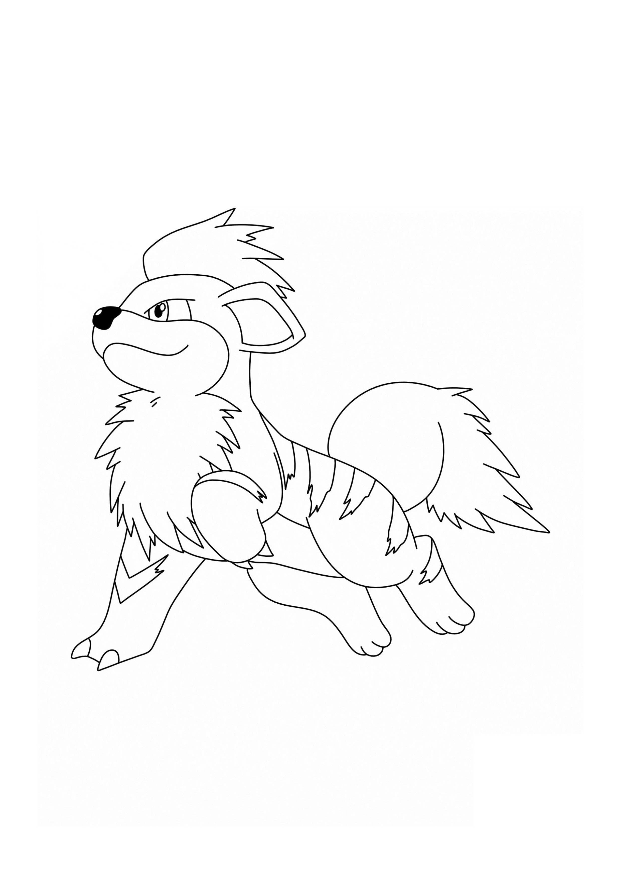 Página para colorear Growlithe (A4) para imprimir