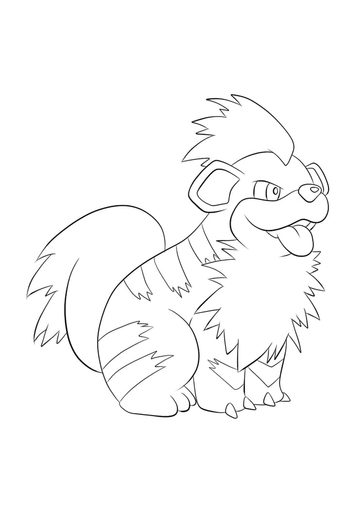 Página para colorear Growlithe (A4) para imprimir