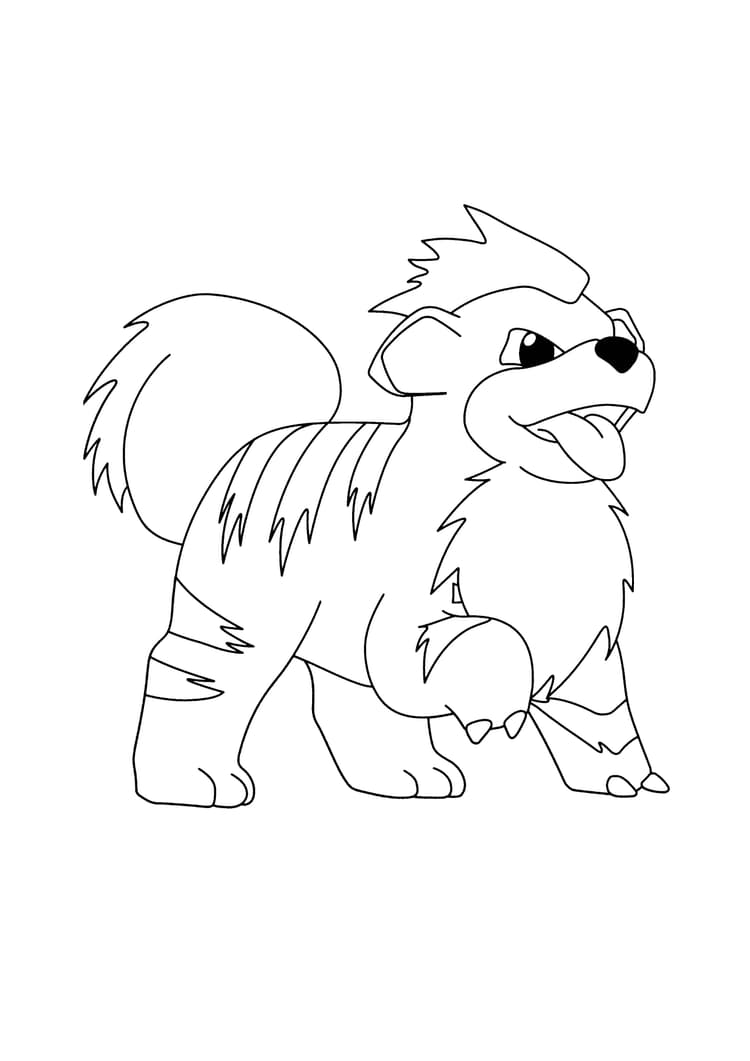 Página para colorear Growlithe (A4) para imprimir