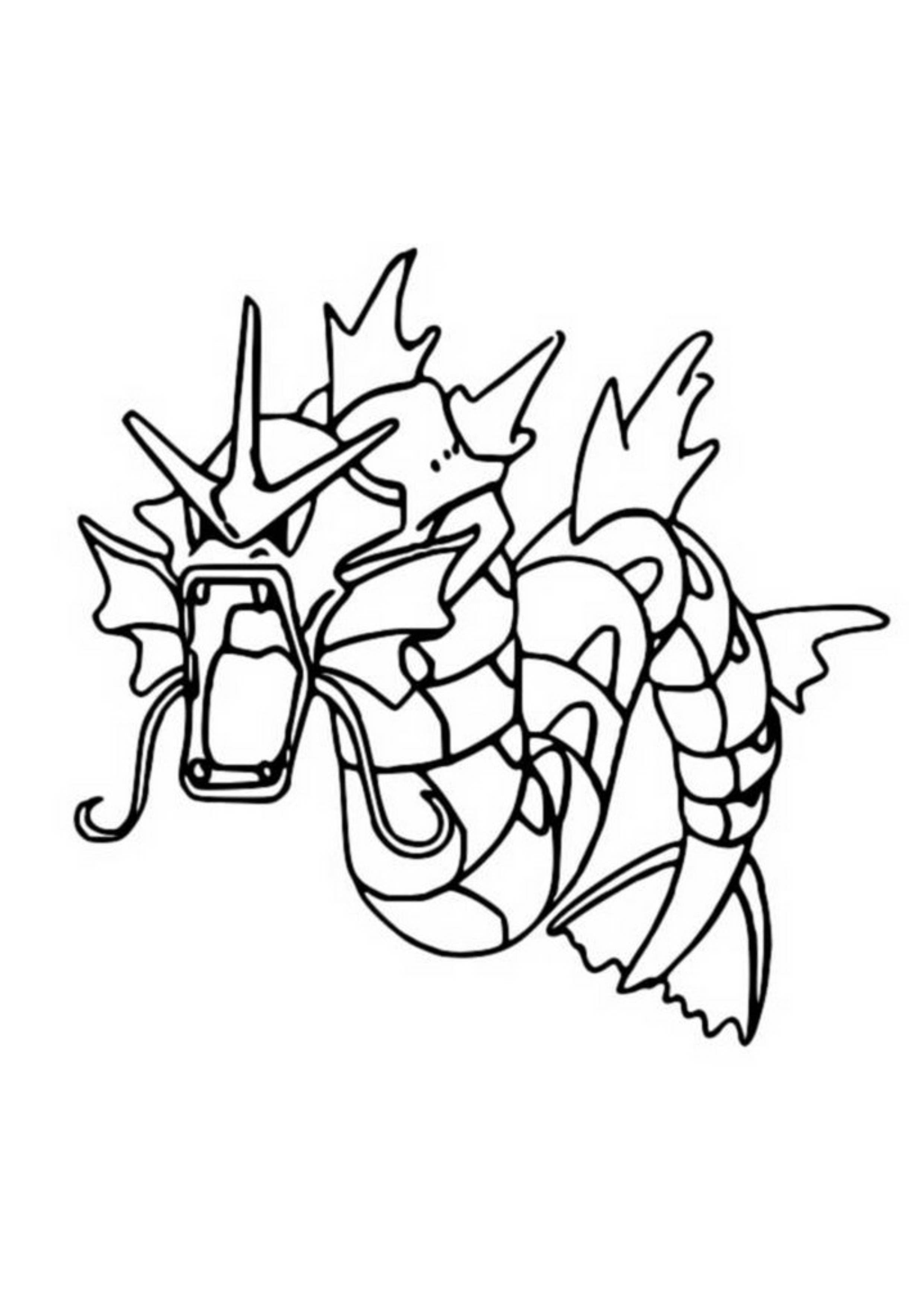 Página para colorear Gyarados (A4) para imprimir