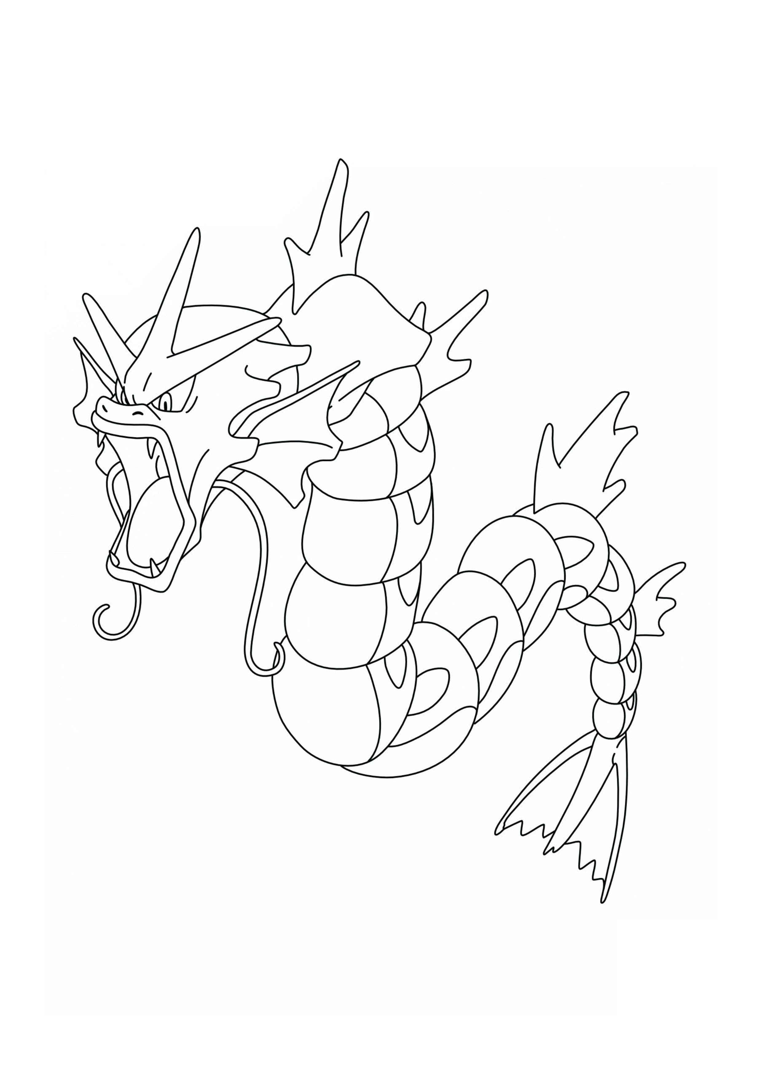 Página para colorear Gyarados (A4) para imprimir