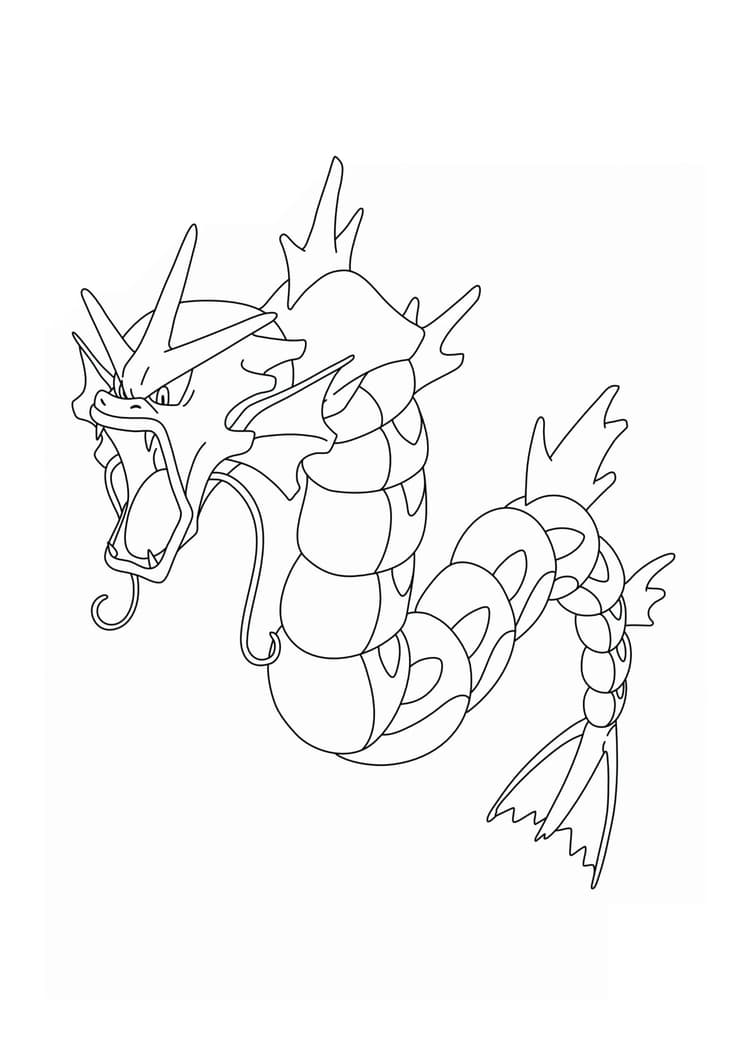 Página para colorear Gyarados (A4) para imprimir