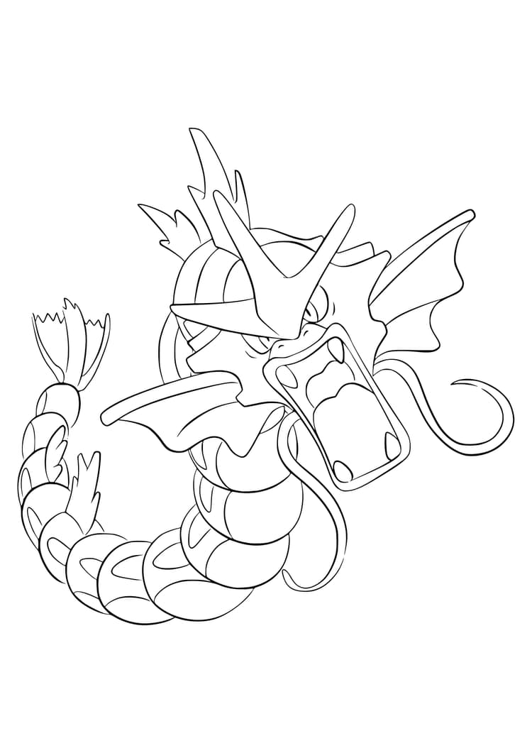 Página para colorear Gyarados (A4) para imprimir