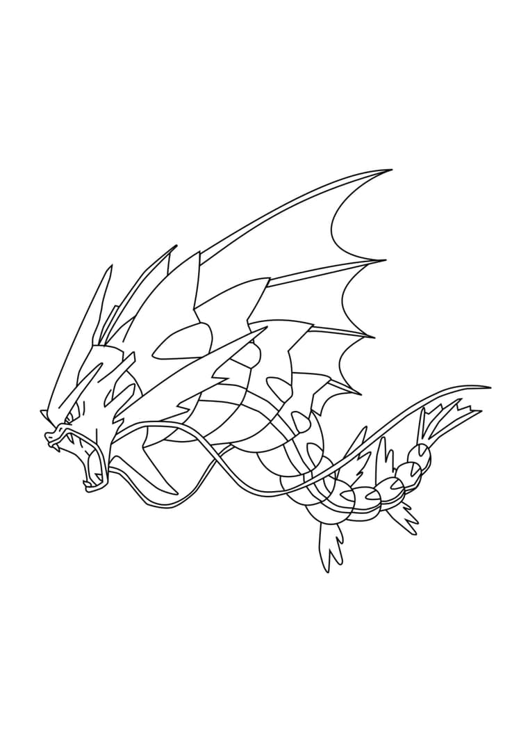 Página para colorear Gyarados (A4) para imprimir